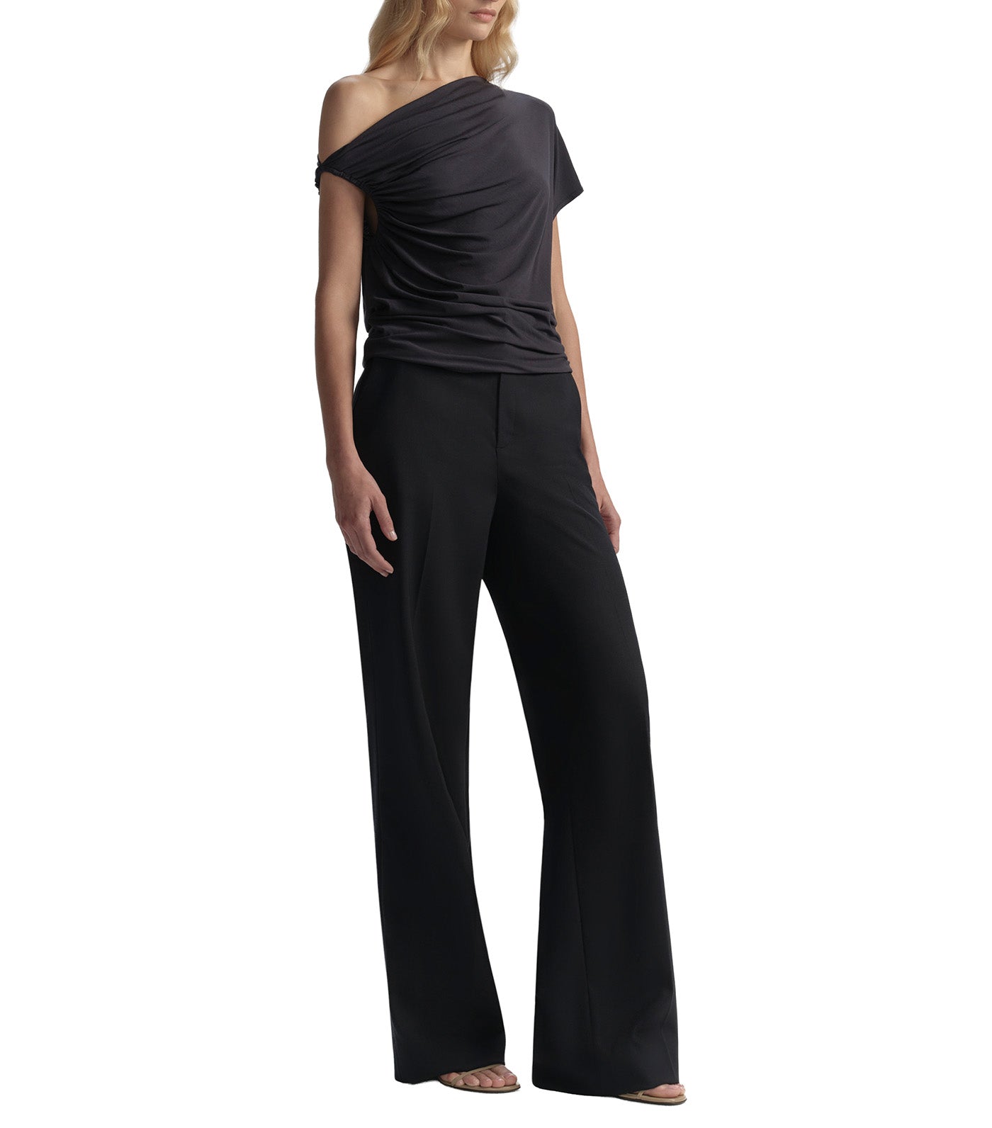 Halle One Shoulder Tee Night Blue