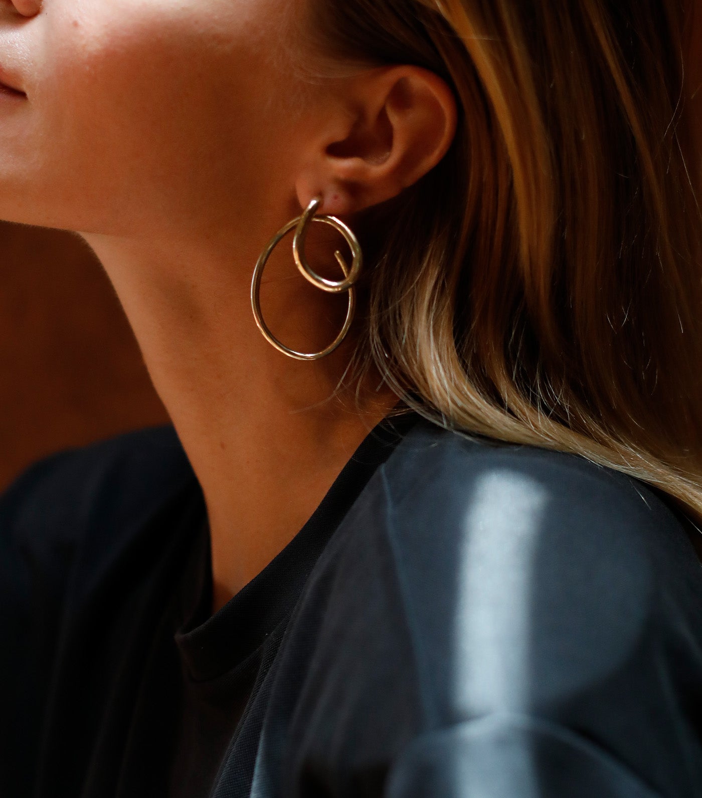 Golden Monstera Soka Earrings Gold 