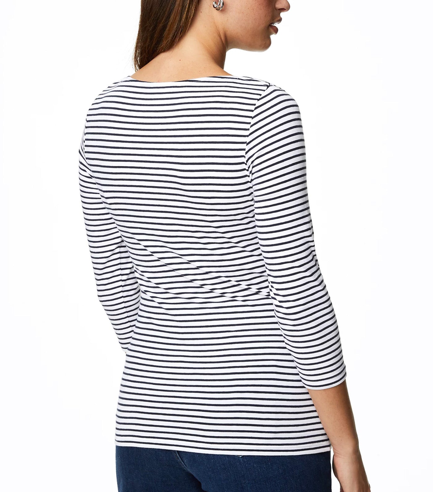 Cotton Rich Striped Slim Fit T-Shirt Navy Mix
