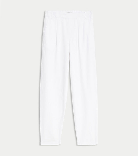 Linen Rich Tapered Trousers Soft White