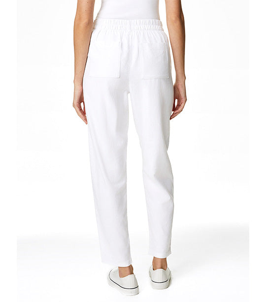 Linen Rich Tapered Trousers Soft White