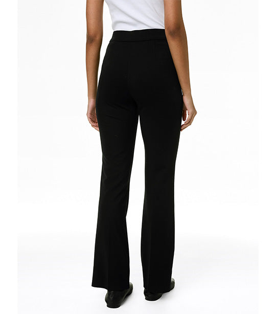 Jersey Flared Trousers Black