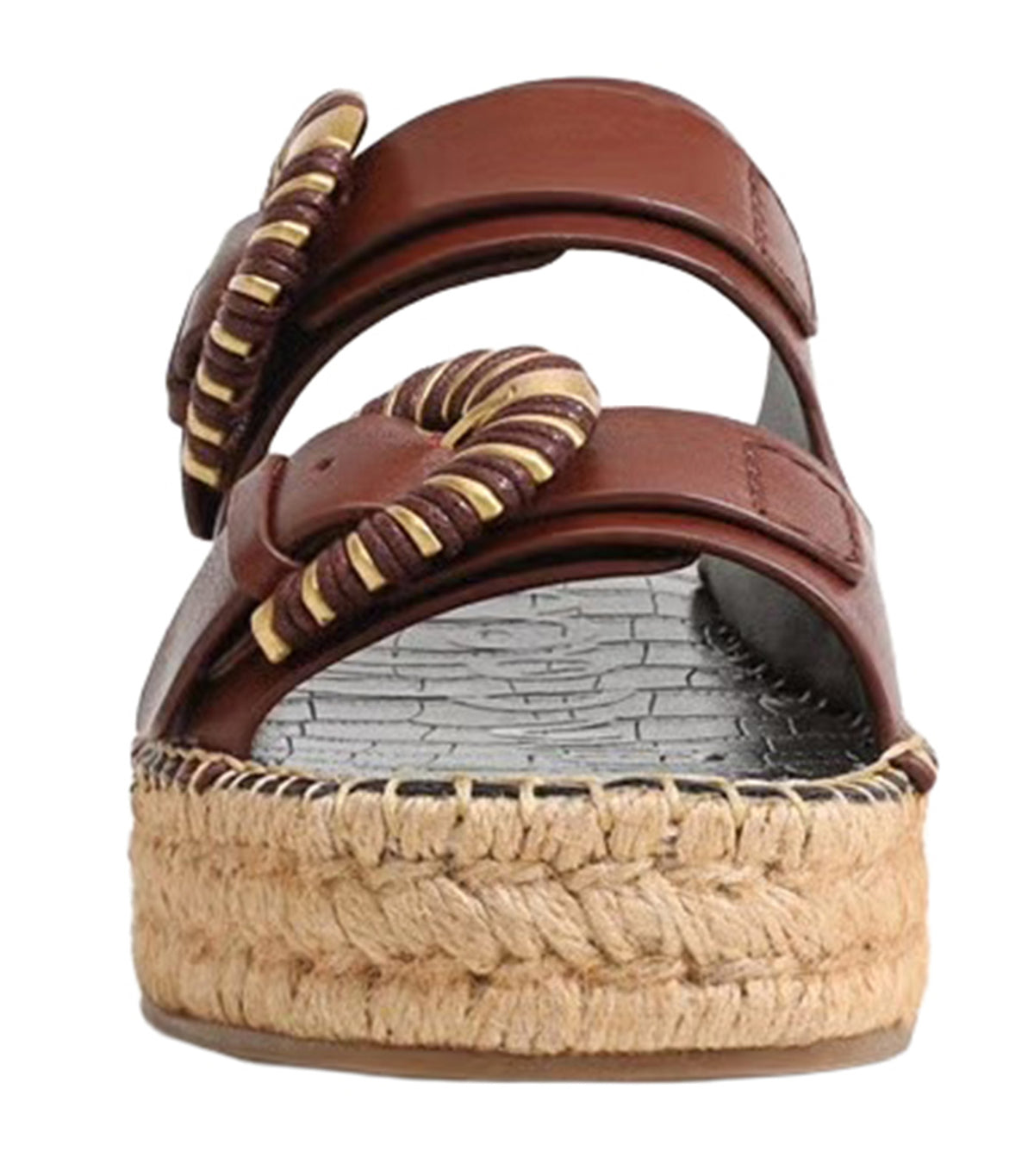Tabbey Espadrille Platform Sandal Burnt Brandy Leather