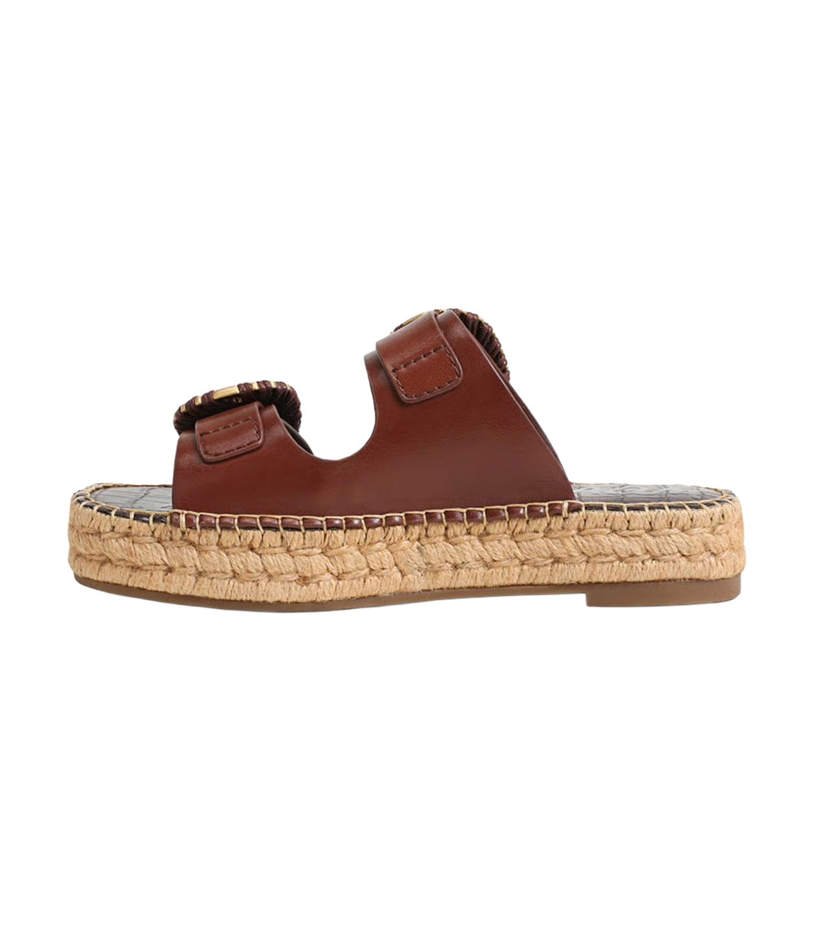 Tabbey Espadrille Platform Sandal Burnt Brandy Leather