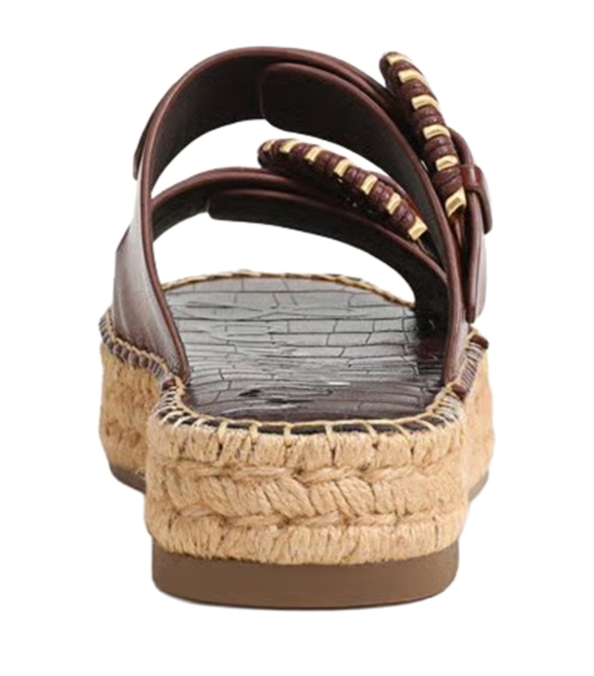Tabbey Espadrille Platform Sandal Burnt Brandy Leather
