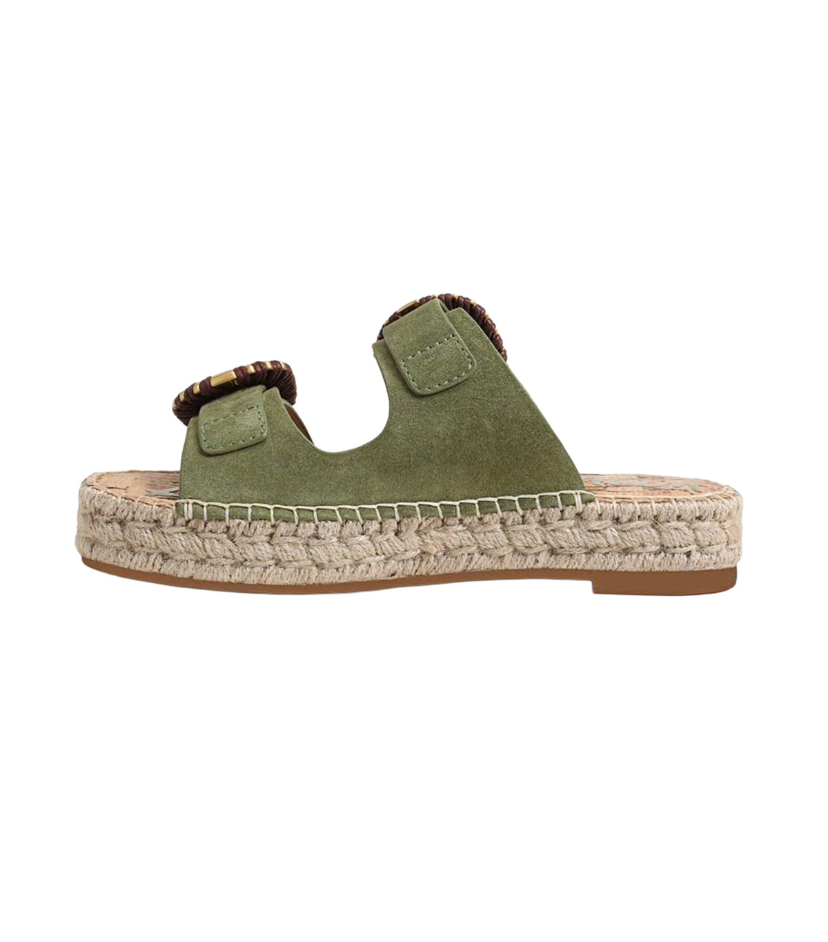Tabbey Espadrille Platform Sandal Summer Olive Suede