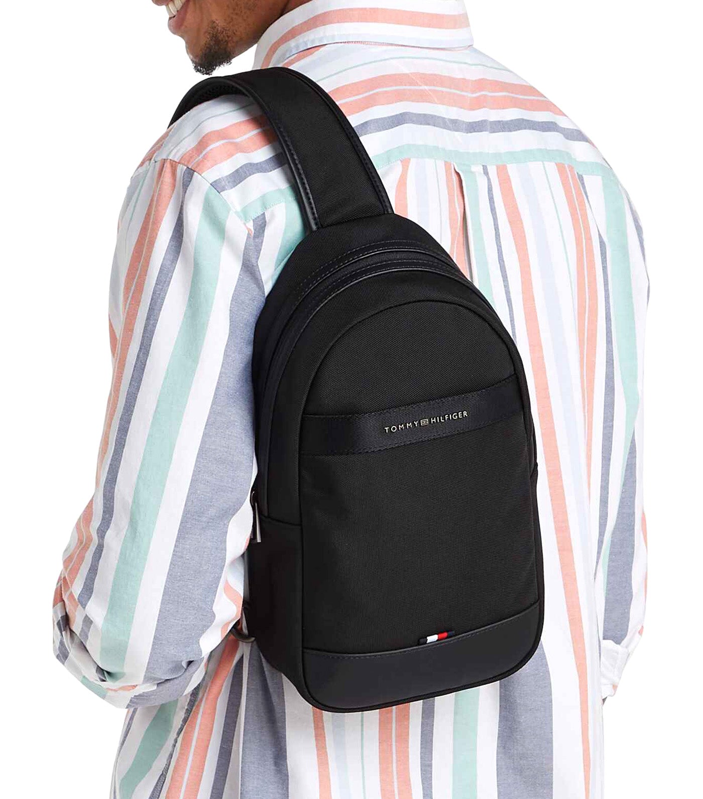 Men's Nylon Travel Sling Bag Black