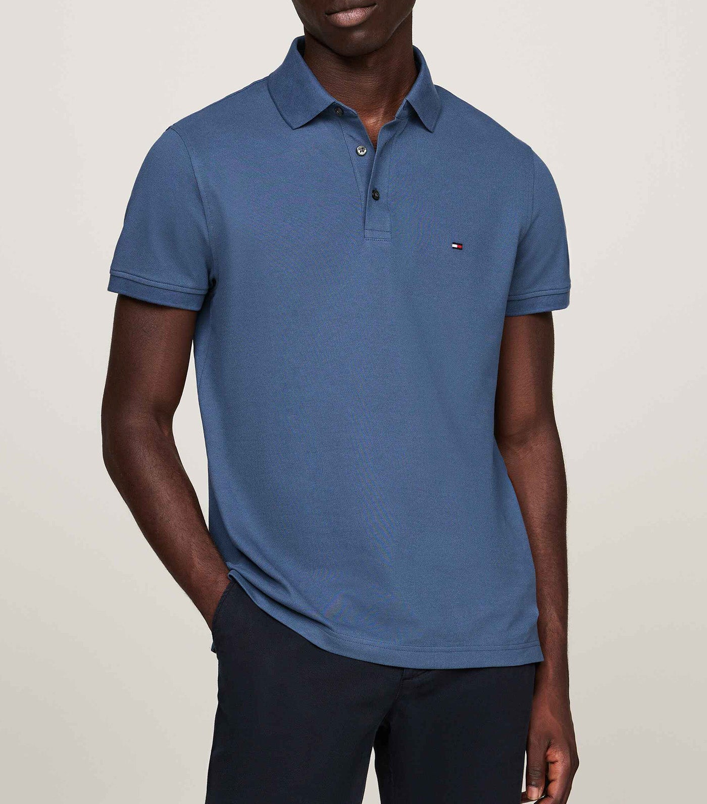 Tommy Hilfiger Men's IM 1985 Slim Polo Shirt Aegean Sea
