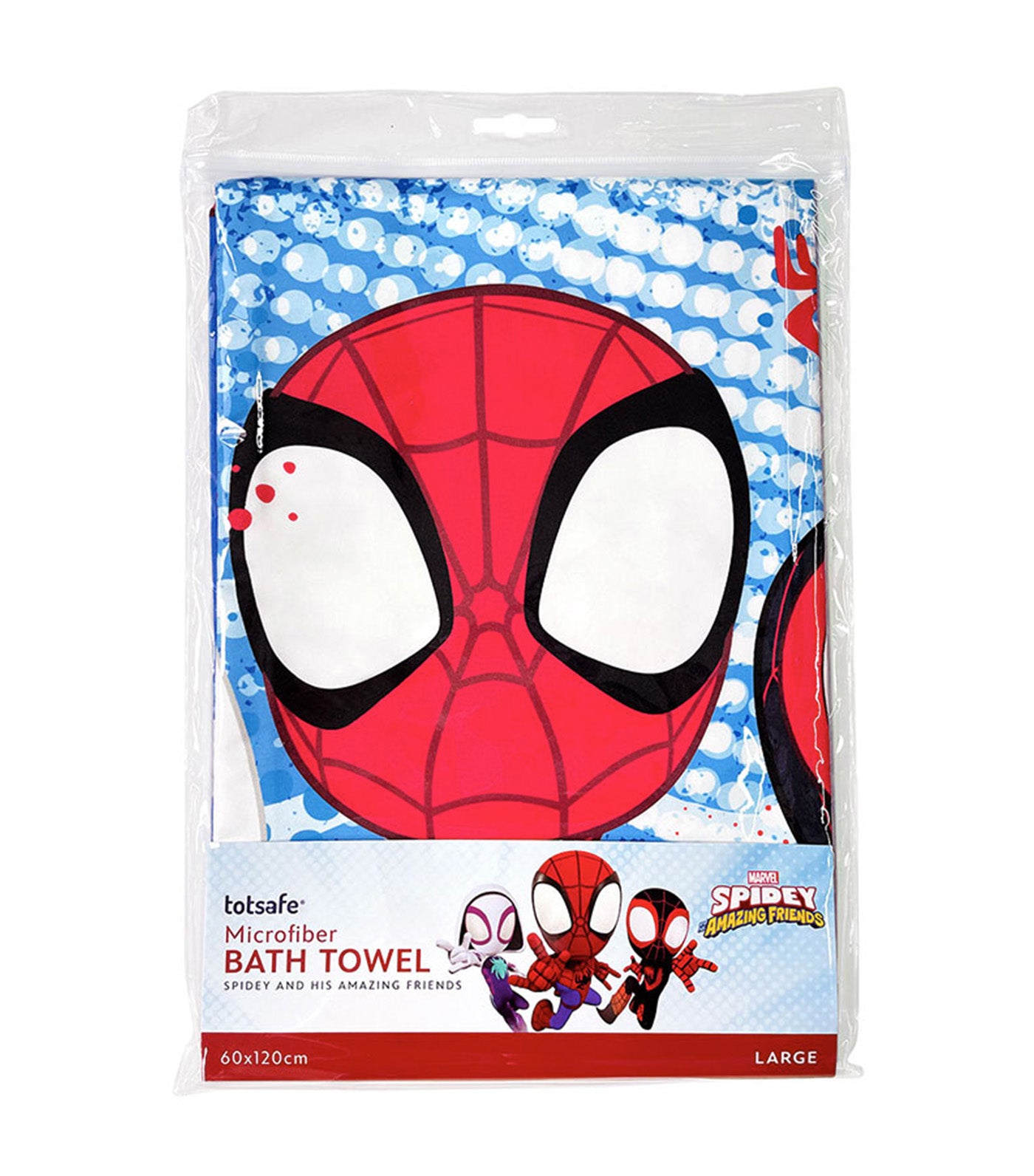 Totsafe Marvel Microfiber Bath Towel Large - Spidey and His Amazing Friends