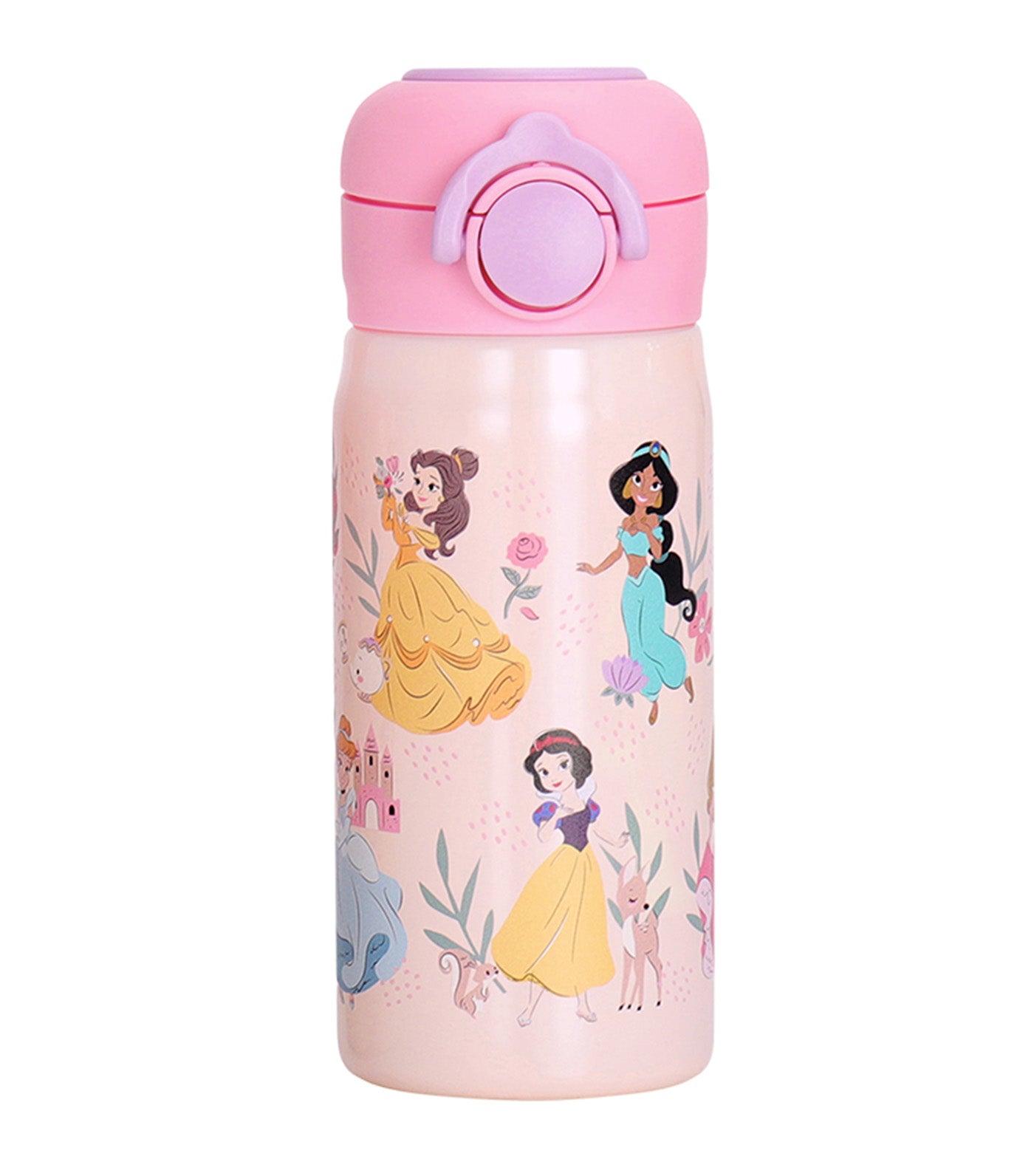 Totsafe Disney Kids Stainless Steel Insulated Sippy Bottle 350ml - Disney Princess Nostalgic Nature