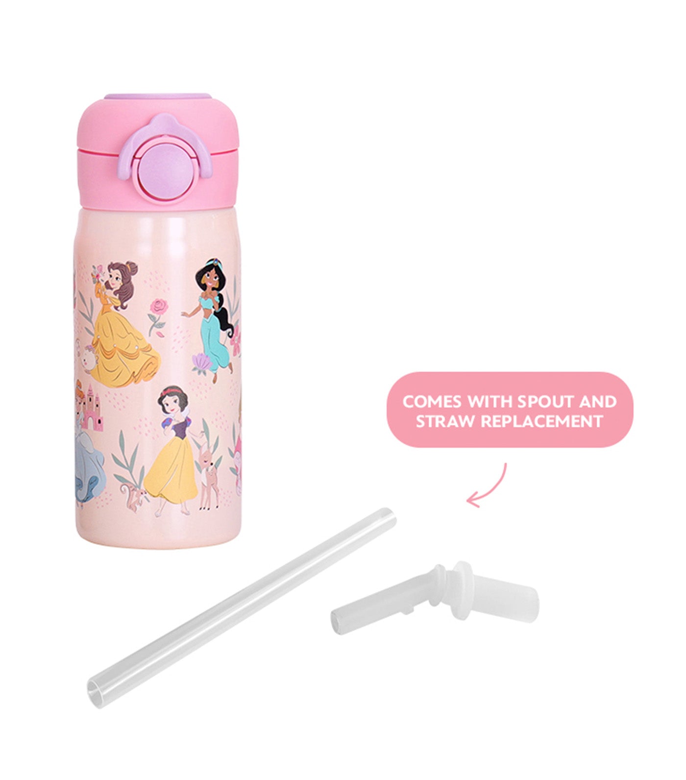 Totsafe Disney Marvel Kids Stainless Steel Insulated Sippy Bottle 350ml - Disney Princess Nostalgic Nature