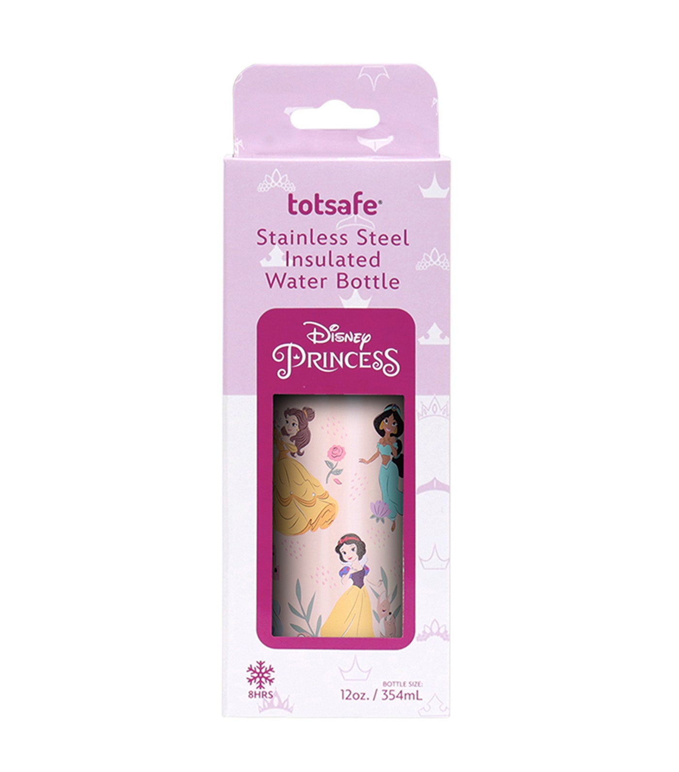 Totsafe Disney Kids Stainless Steel Insulated Sippy Bottle 350ml - Disney Princess Nostalgic Nature