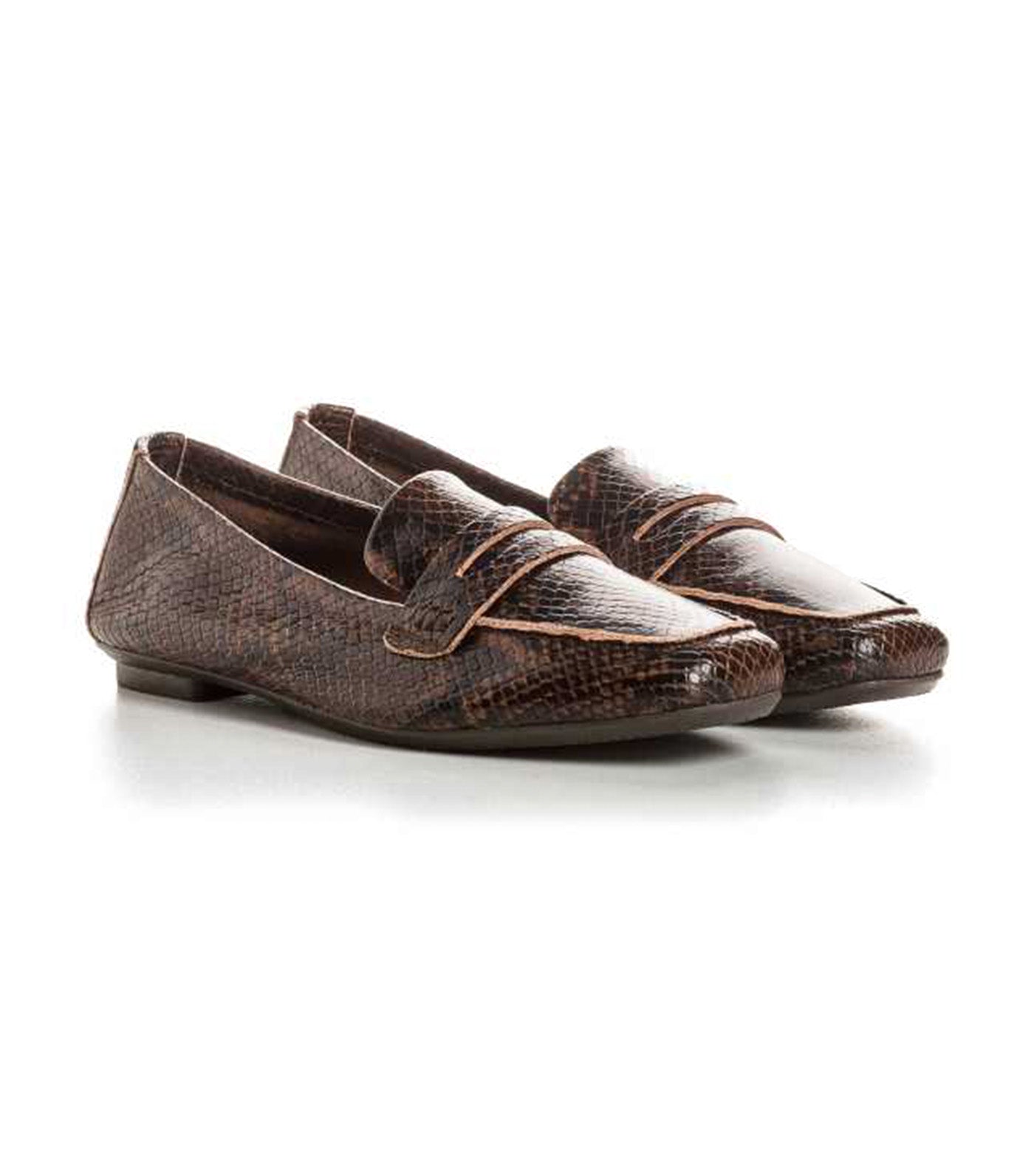 Reqins Hema Loafers Python Brown 