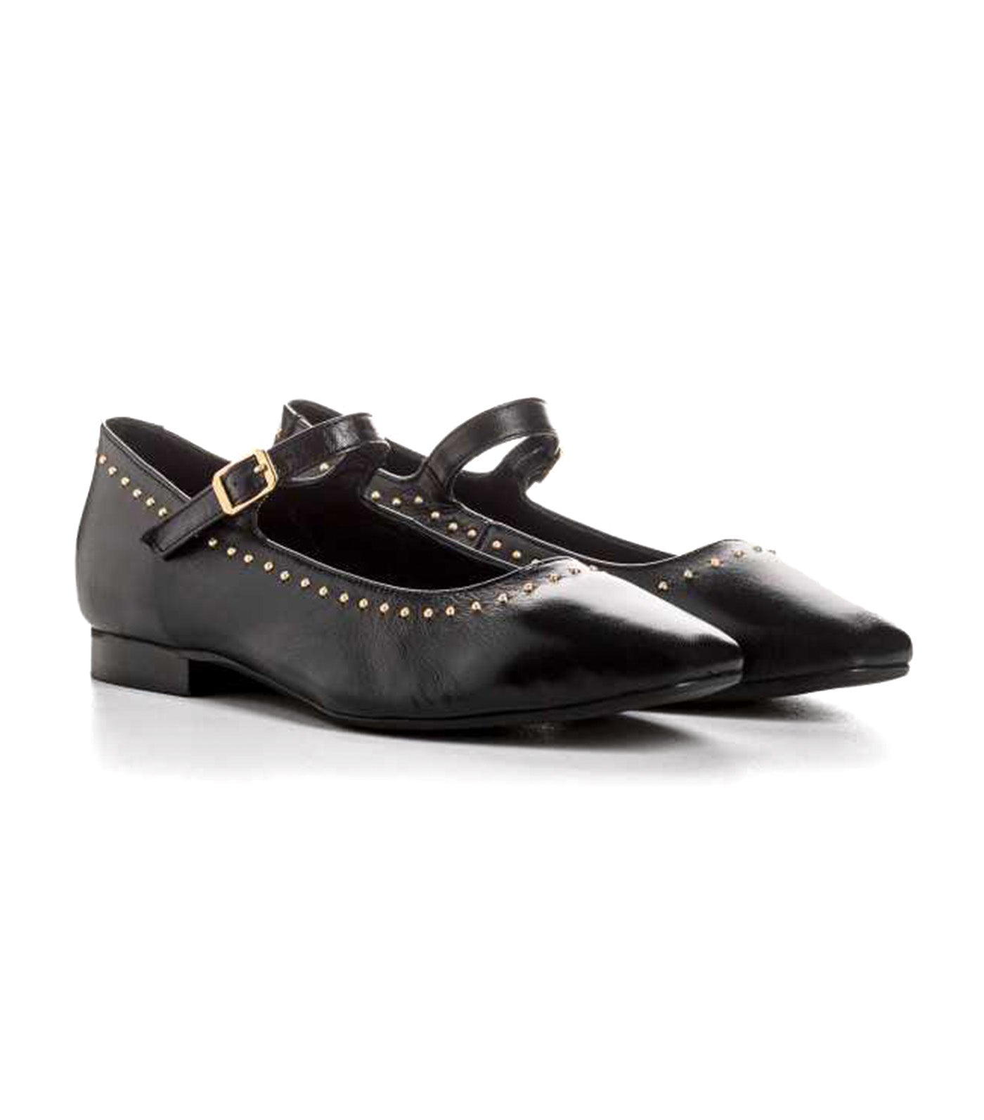 Reqins Texane Studded Flats Rock Black
