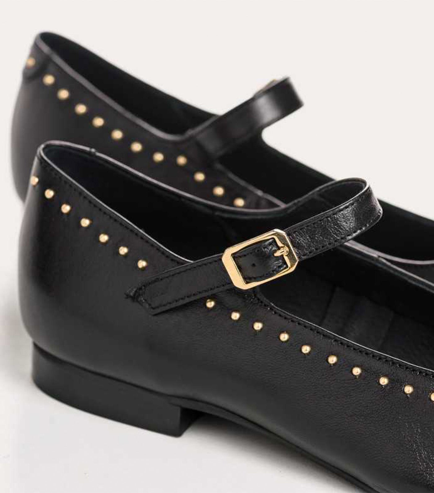 Reqins Texane Studded Flats Rock Black