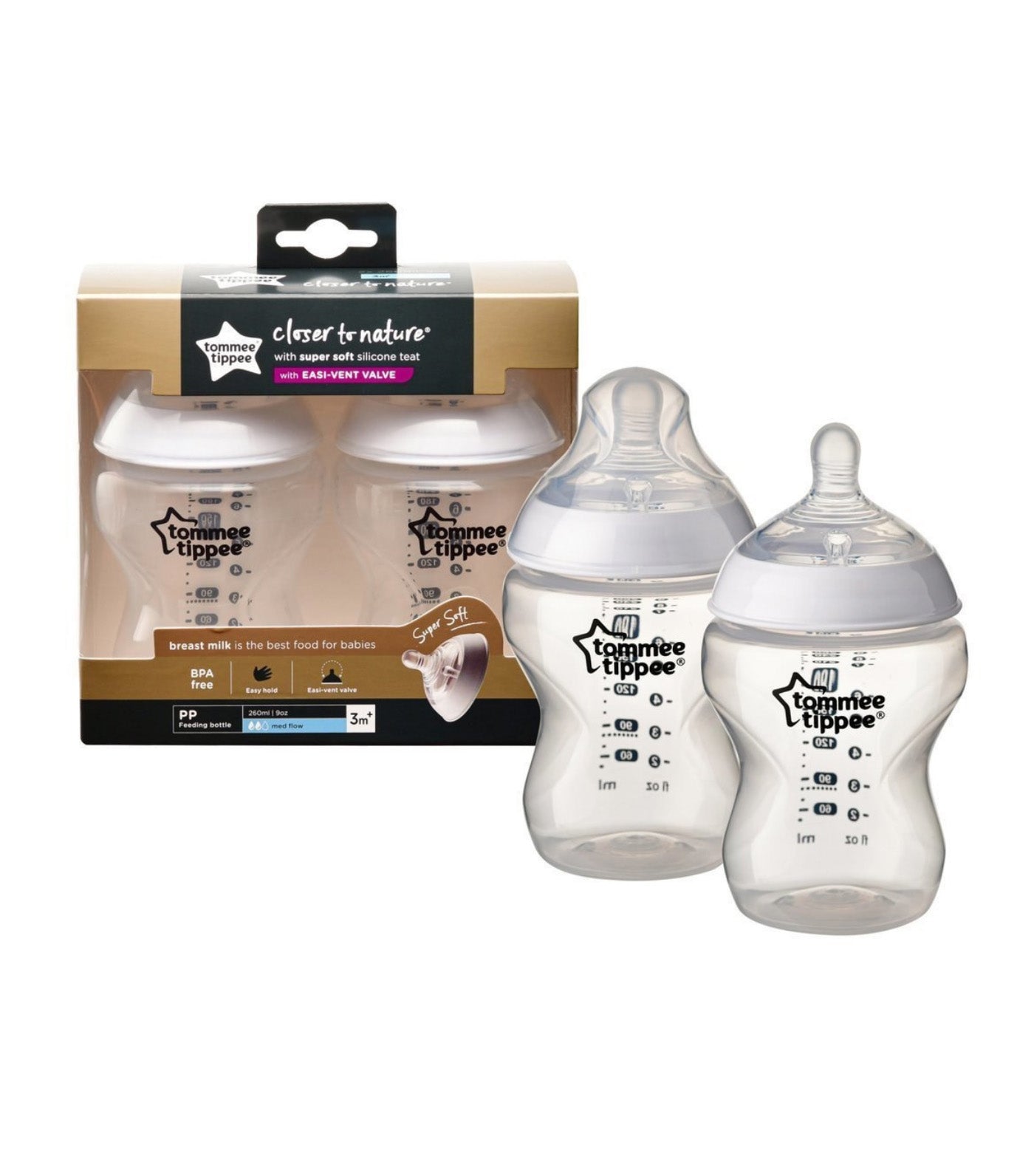 Closer to Nature PP Bottle 2 Pack White