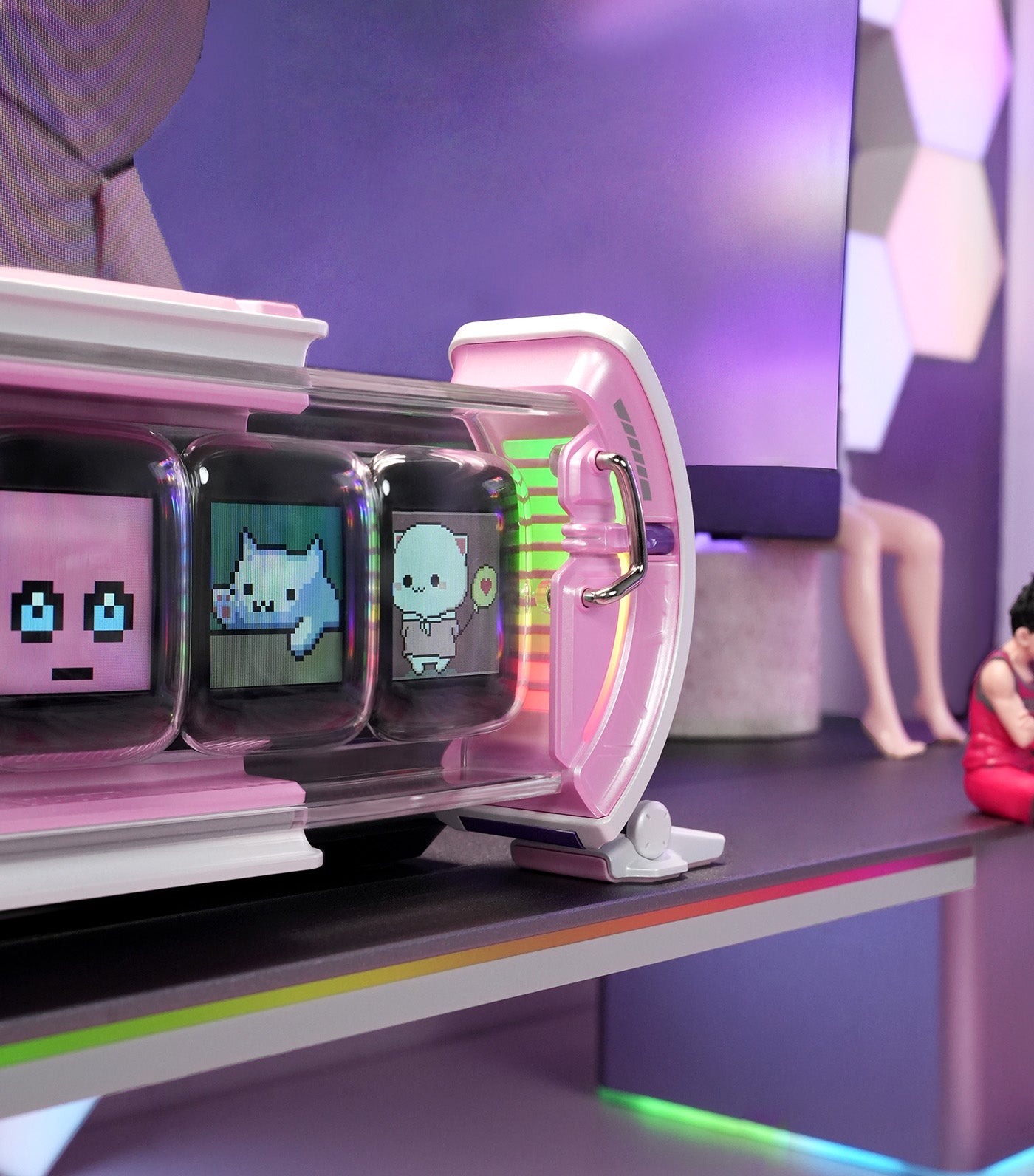 【8/20までの出品】Divoom Times Gate pink Divoom Times Gate | Pixel Art Informative Display