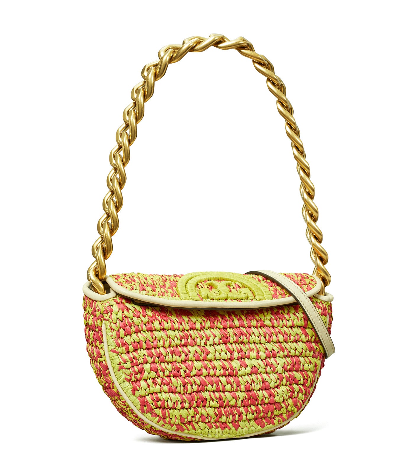 Fleming Soft Crochet Mini Crescent Bag Engine Red Multi