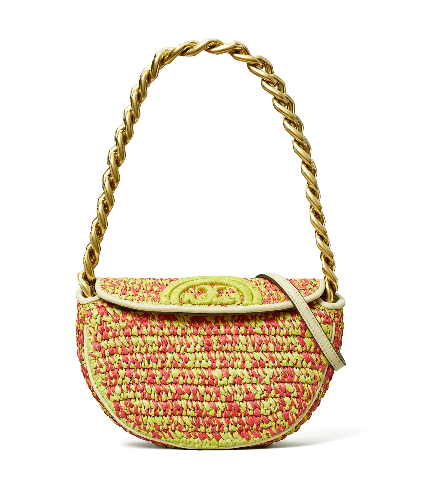Fleming Soft Crochet Mini Crescent Bag Engine Red Multi