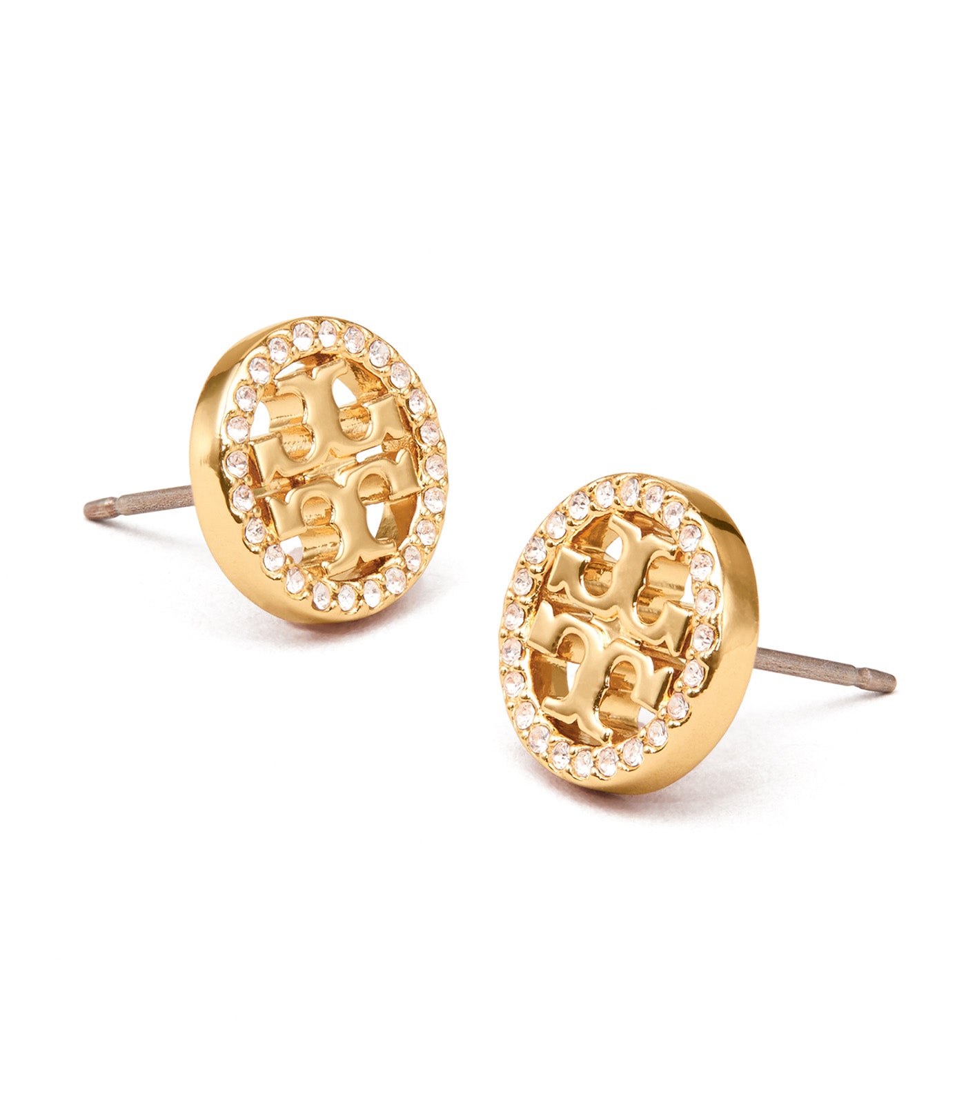 Icon Pavé Stud Earrings Tory Gold/Crystal