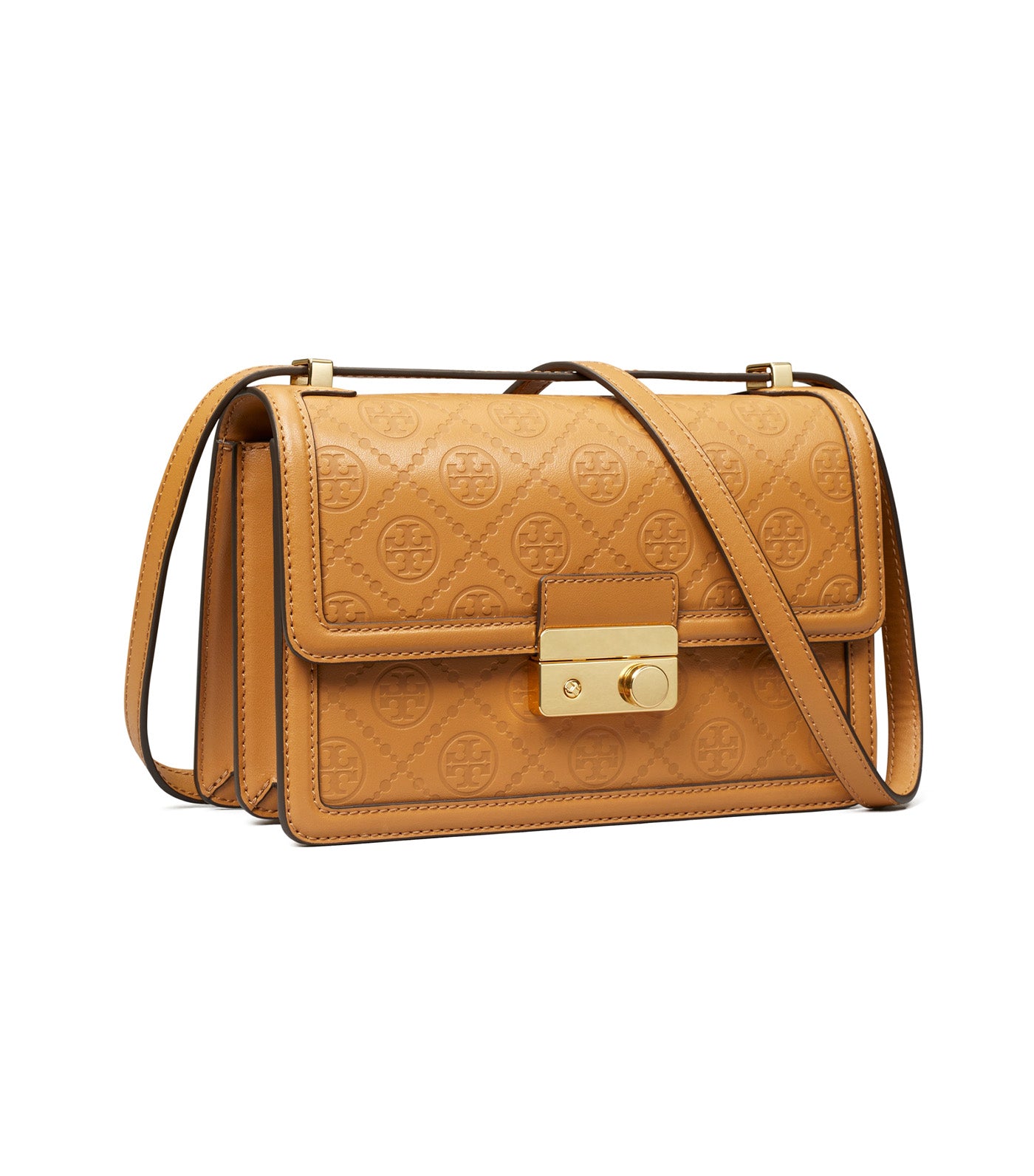 T Monogram Leather Shoulder Bag