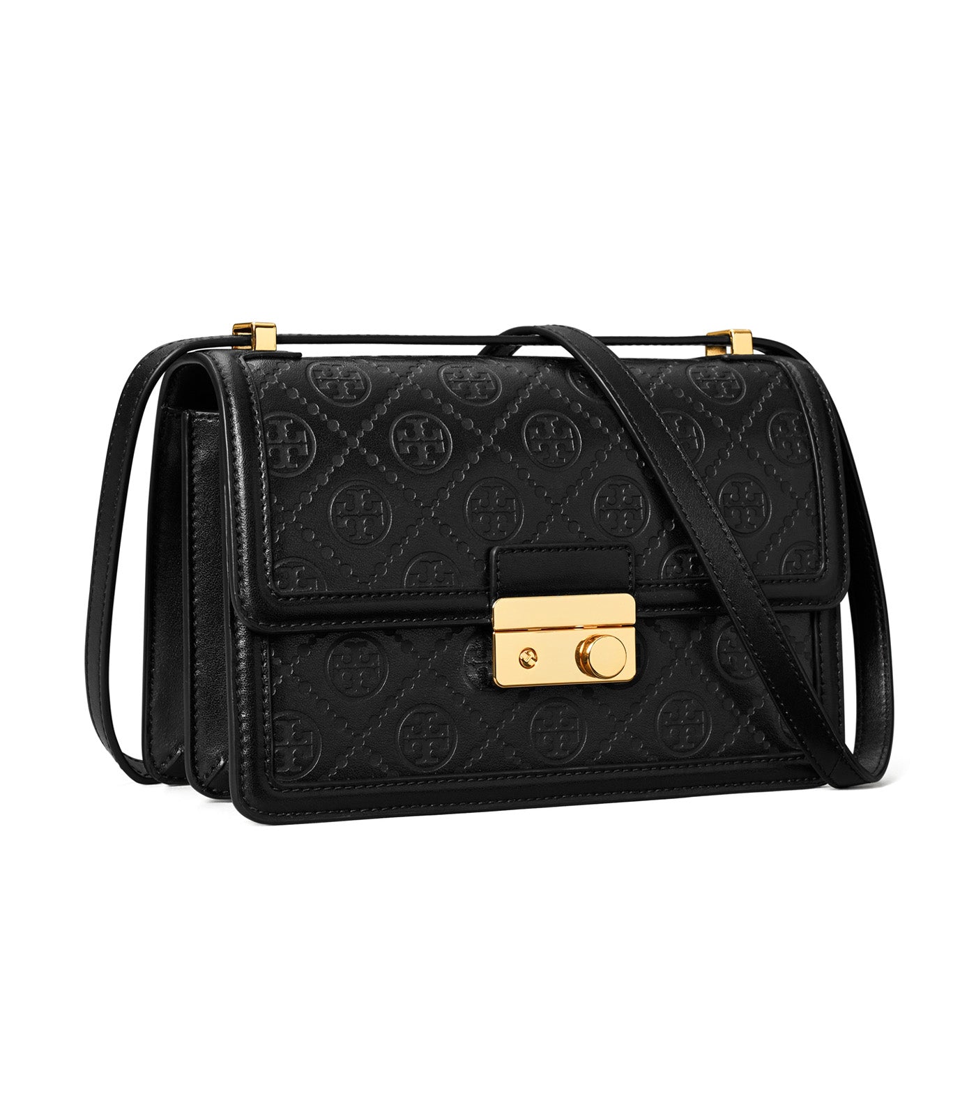 T Monogram Leather Shoulder Bag