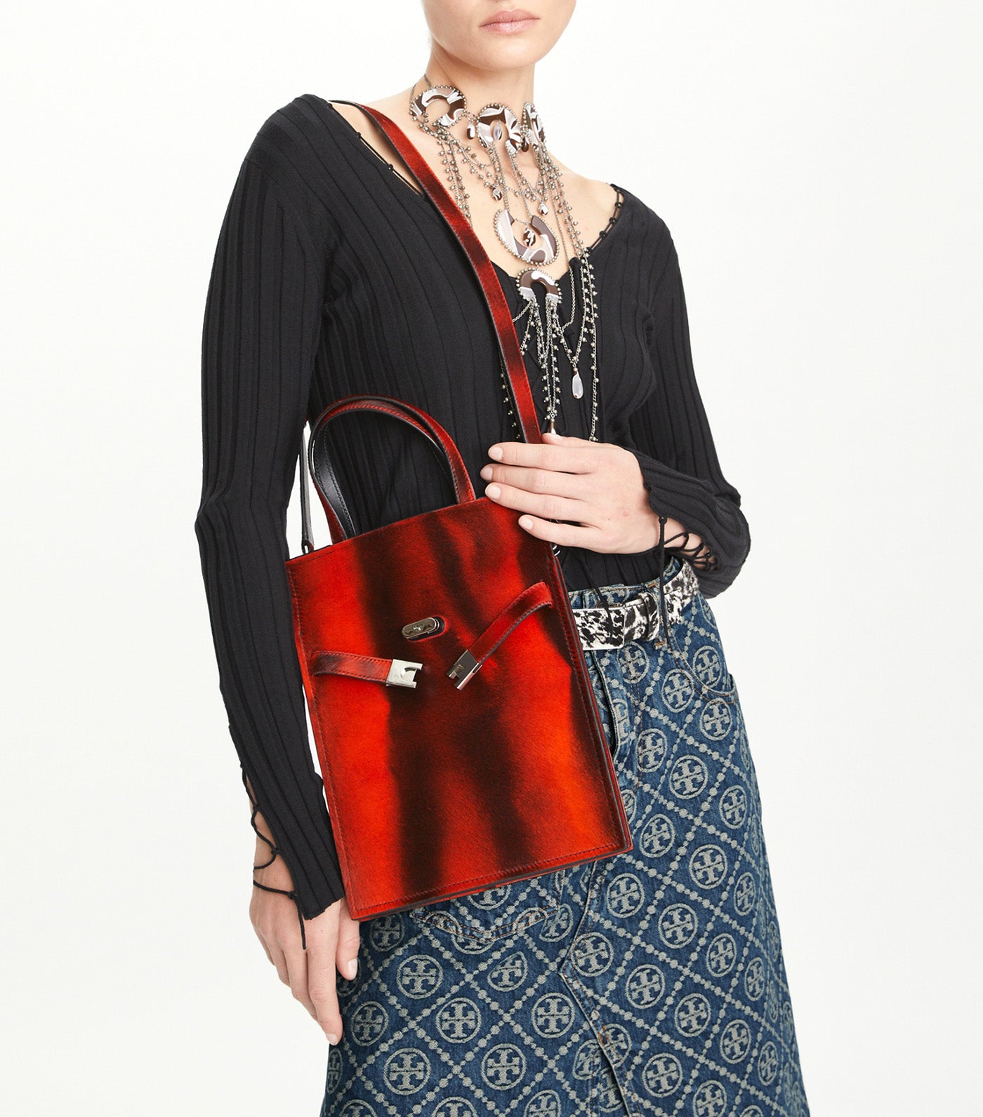 Lee Radziwill Haircalf Small Shopper Tote Bird Of Paradise