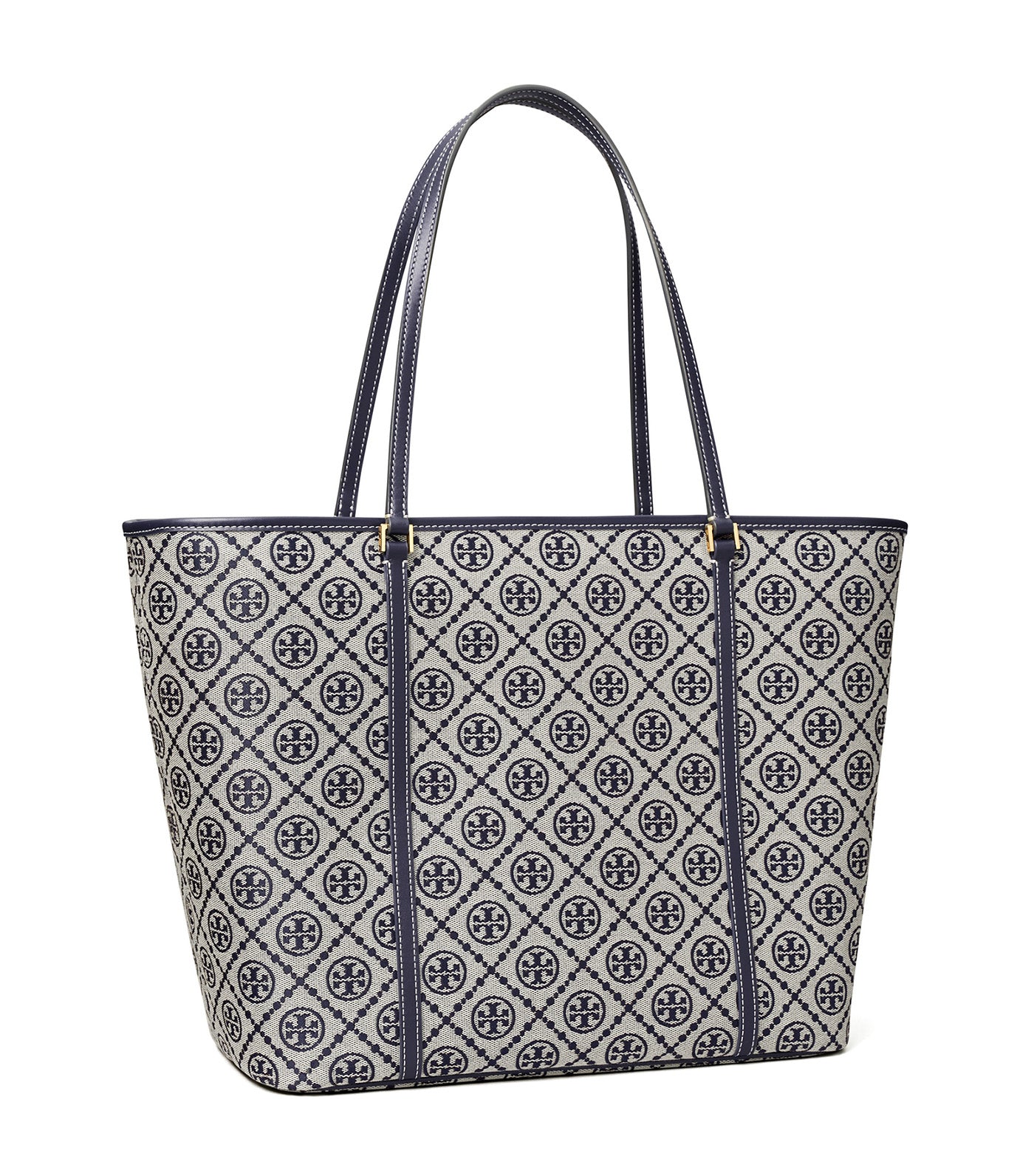 T Monogram Zip Tote Tory Navy