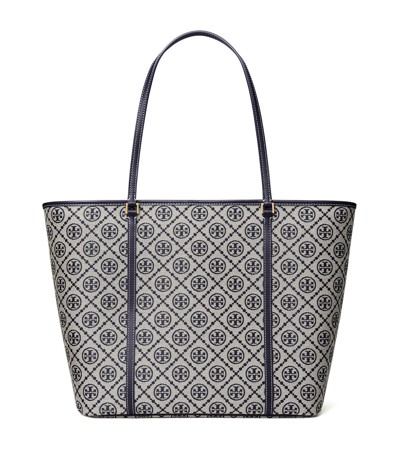 T Monogram Zip Tote Tory Navy