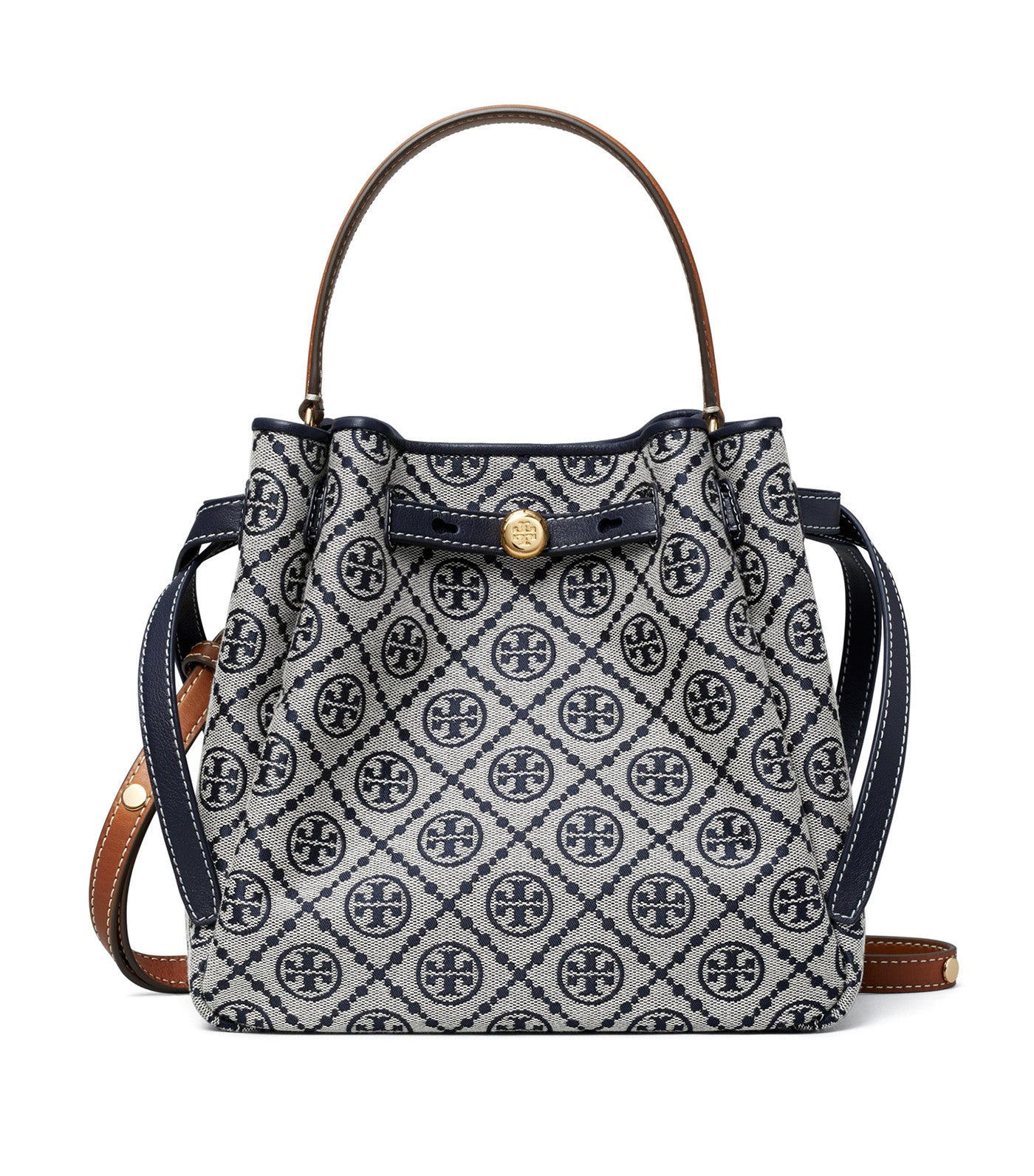 T Monogram Romy Bucket Bag Tory Navy