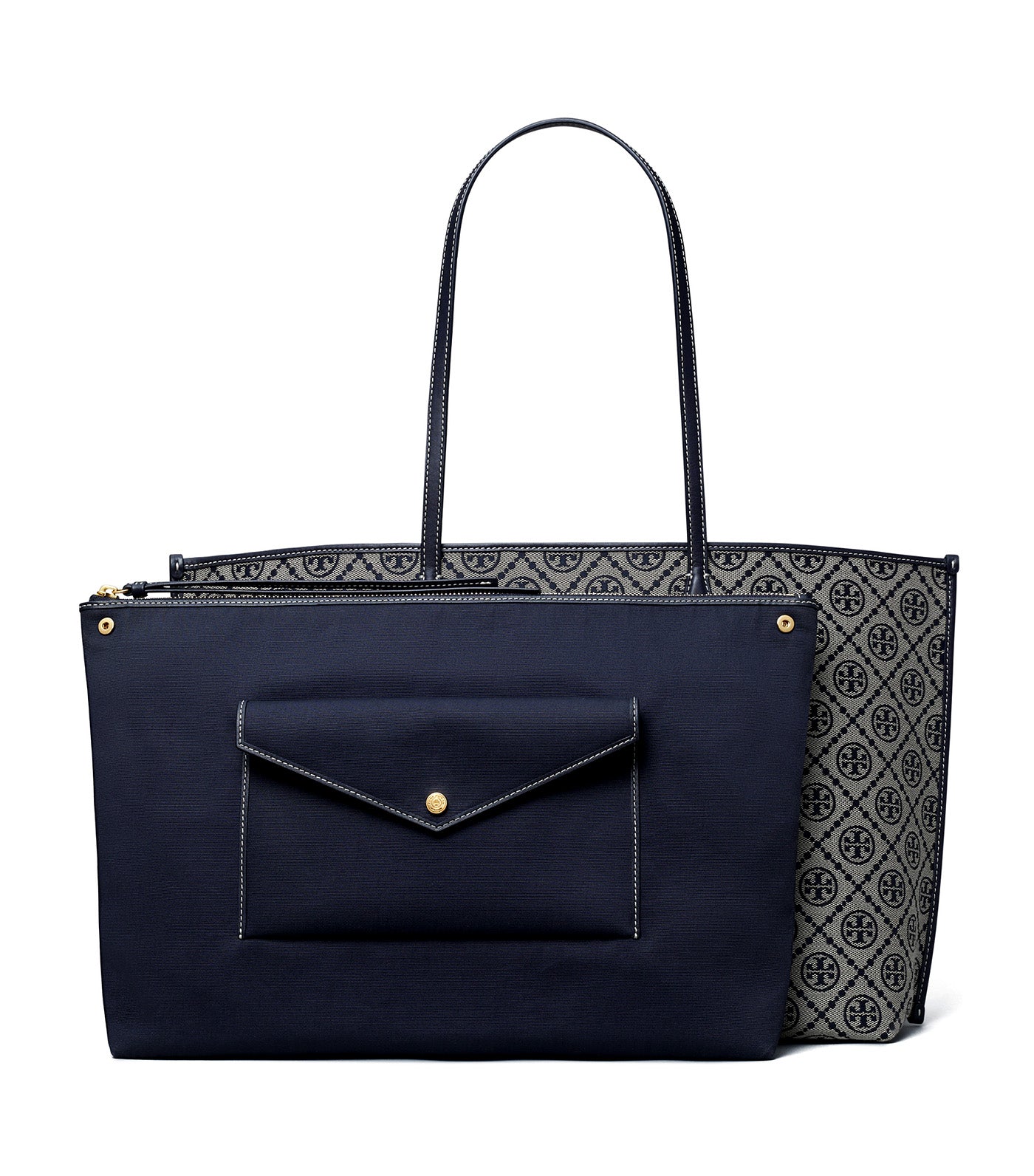 T Monogram Perry Tote Toro Navy