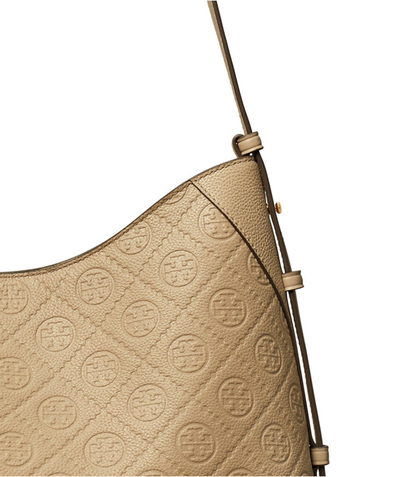T Monogram Pebbled Messenger Bag