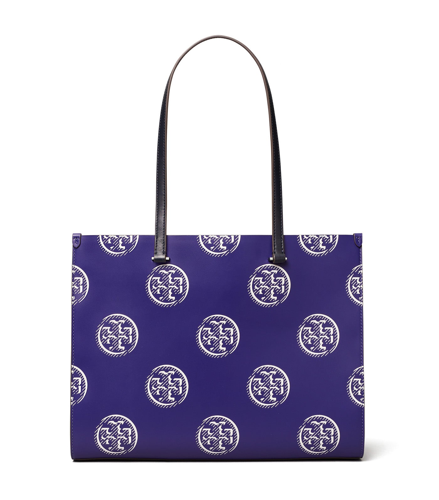 T Monogram Contrast Embossed Tote Ballpoint Blue