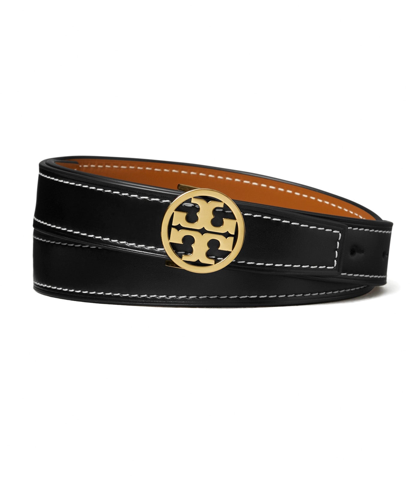 1in Miller Smooth Reversible Belt Black/Whiskey/Gold