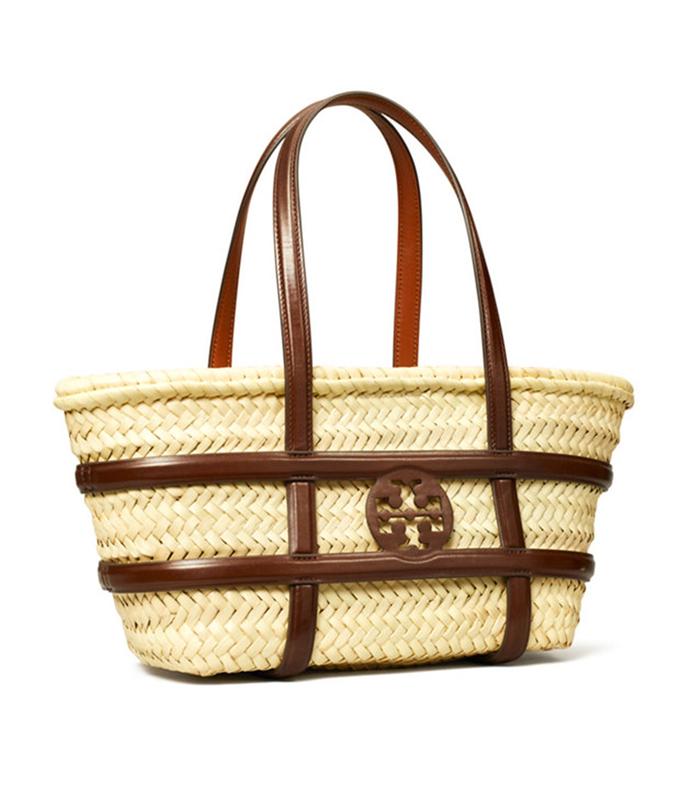 Tory Burch Ella Straw Small Basket Classic Cuoio | Rustan's