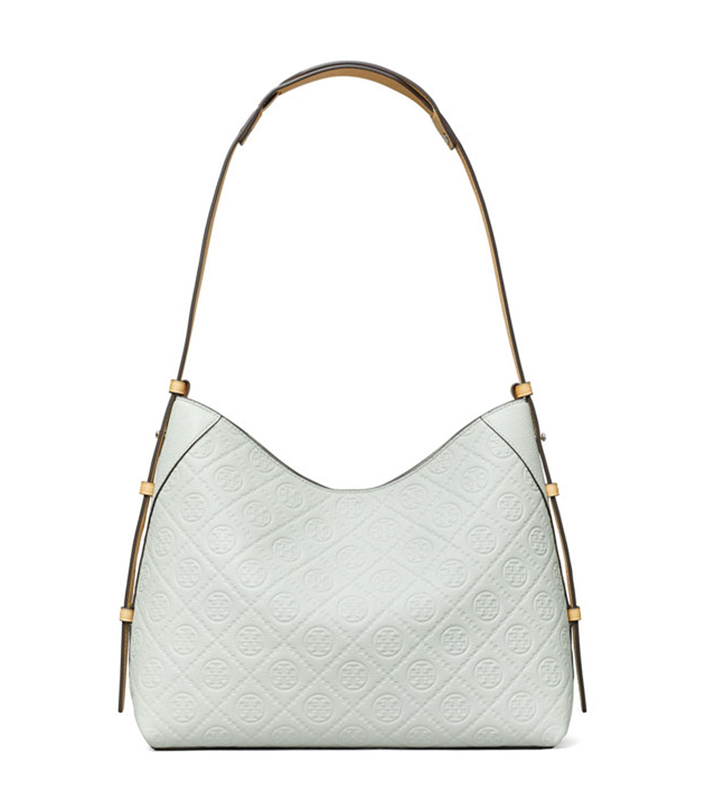 T Monogram Pebbled Messenger Bag