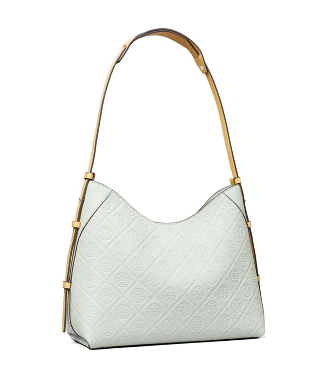 T Monogram Pebbled Messenger Bag