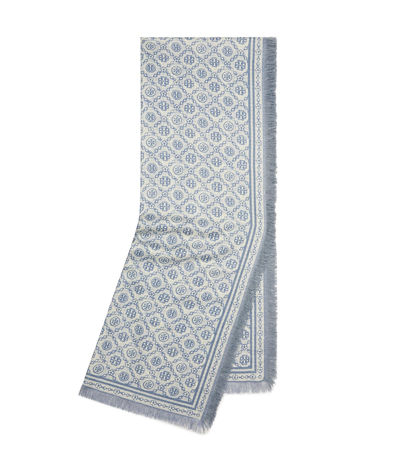T Monogram Floral Oblong Scarf