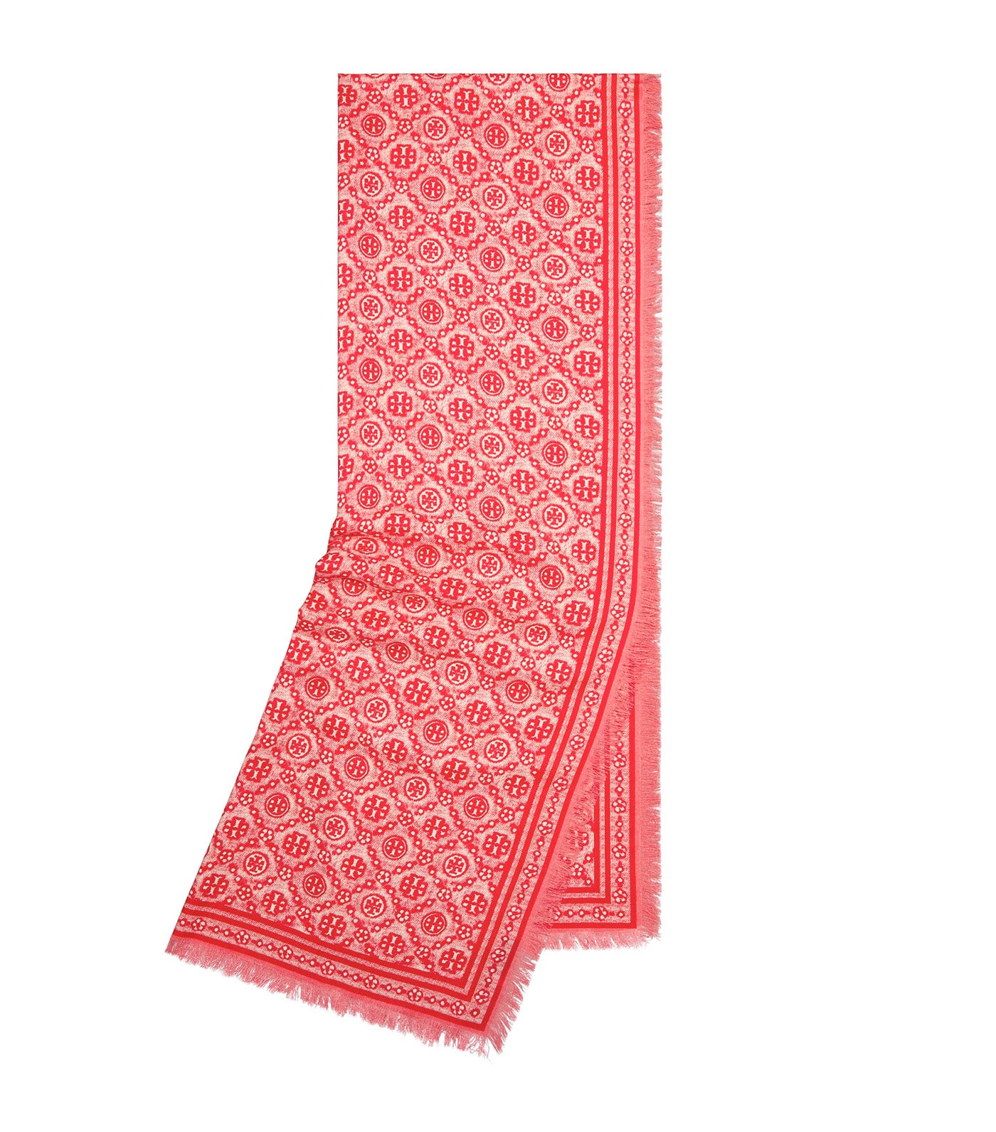 T Monogram Floral Oblong Scarf