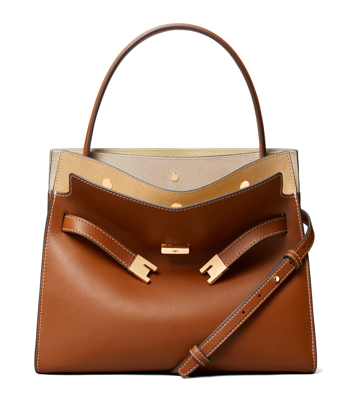 Small Lee Radziwill Double Bag Aged Tan