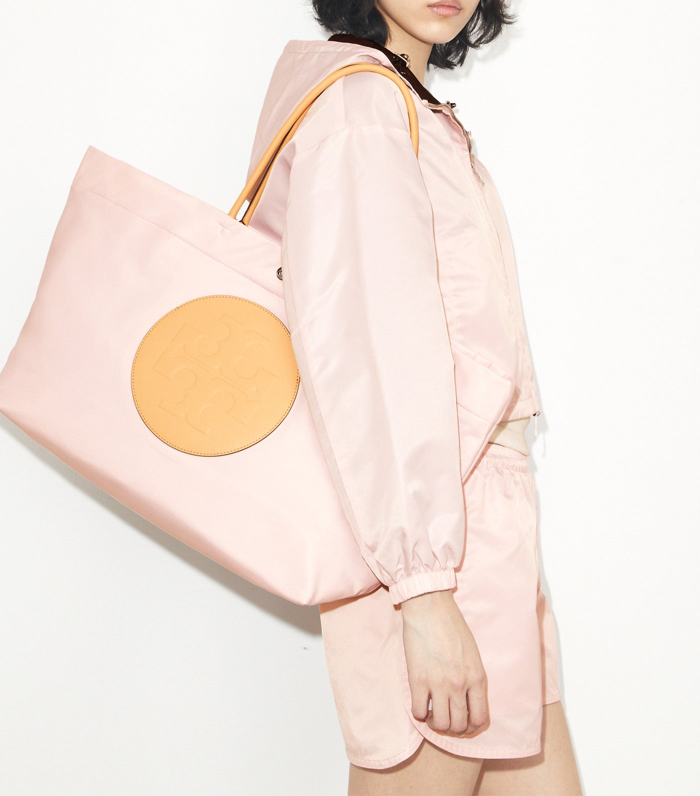 Tory Burch Ella Twist Reversible Tote Rose Mist