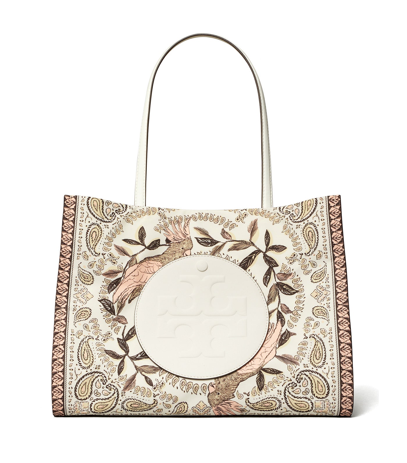 Tory Burch Ella Printed Small Tote Pink Cockatoo