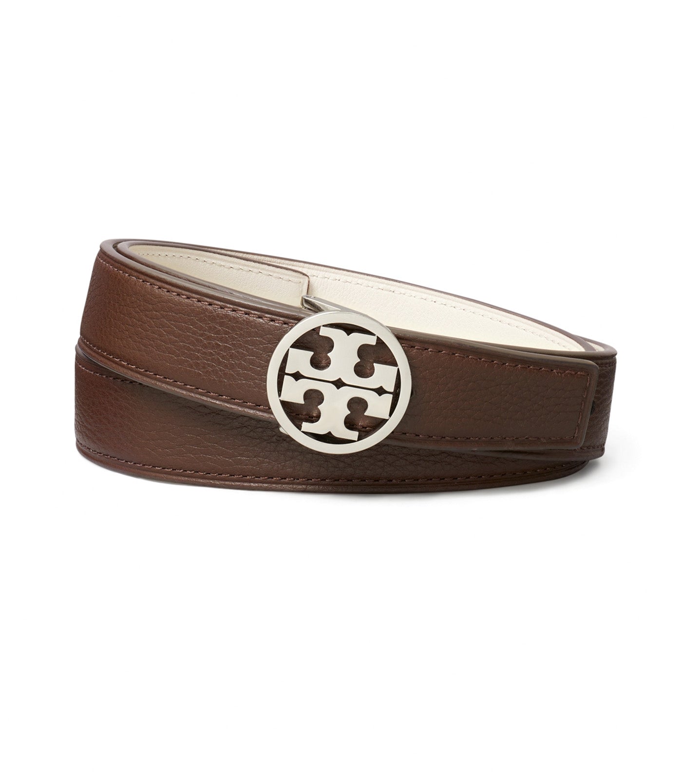 1in Miller Reversible Belt Dark Cocoa/Ivory/Silver