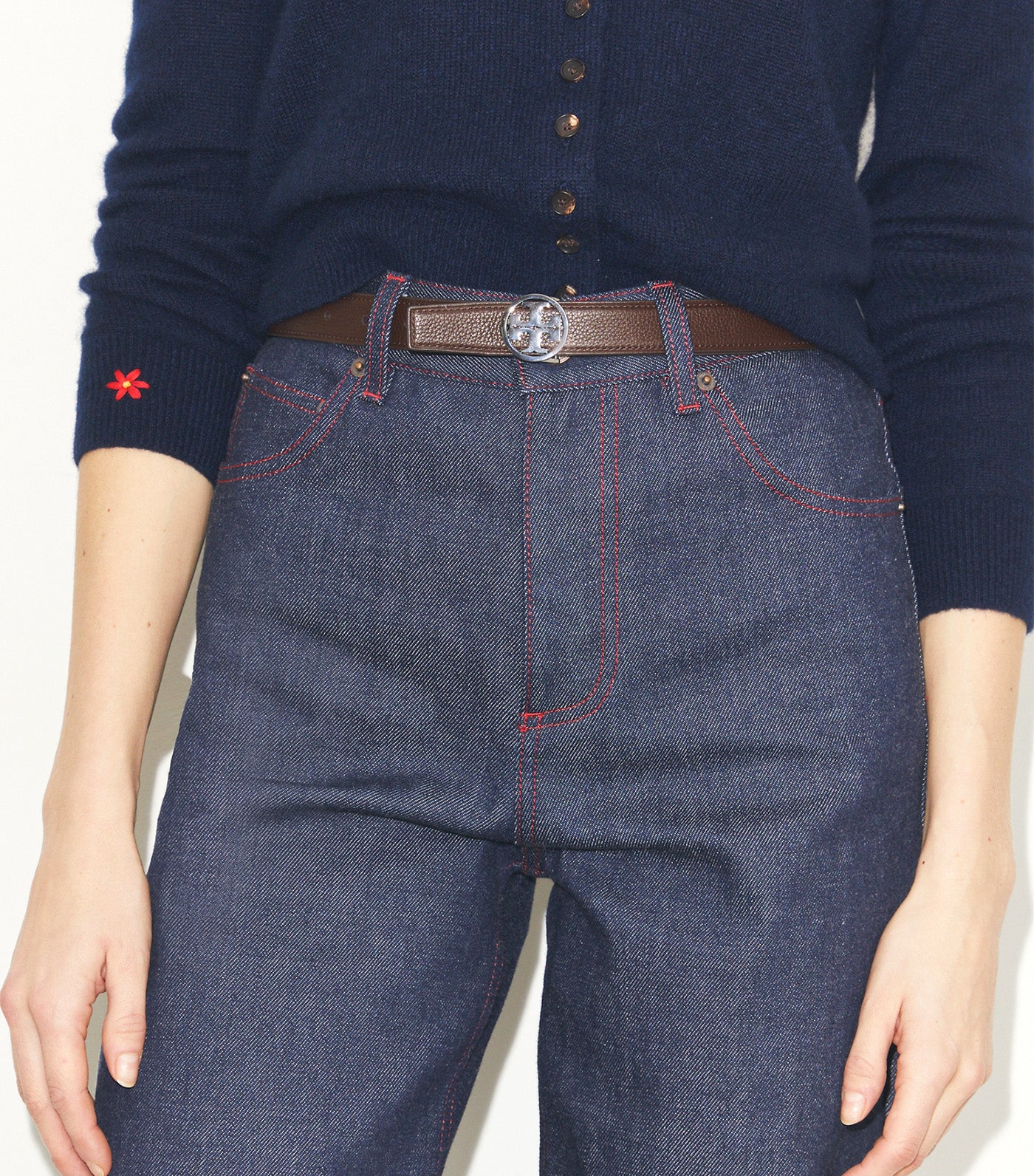 1in Miller Reversible Belt Dark Cocoa/Ivory/Silver