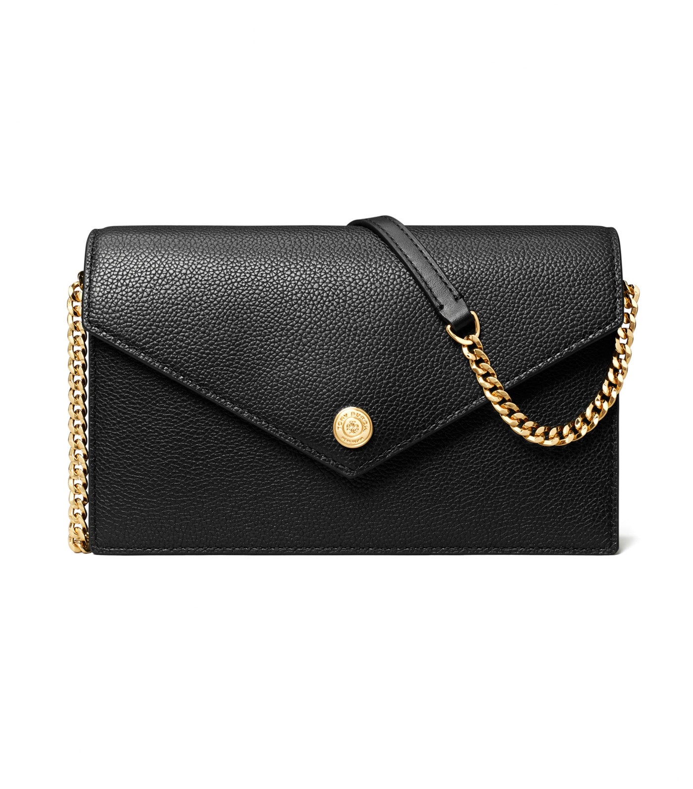 Tory Burch Pebble Envelope Chain Wallet Black