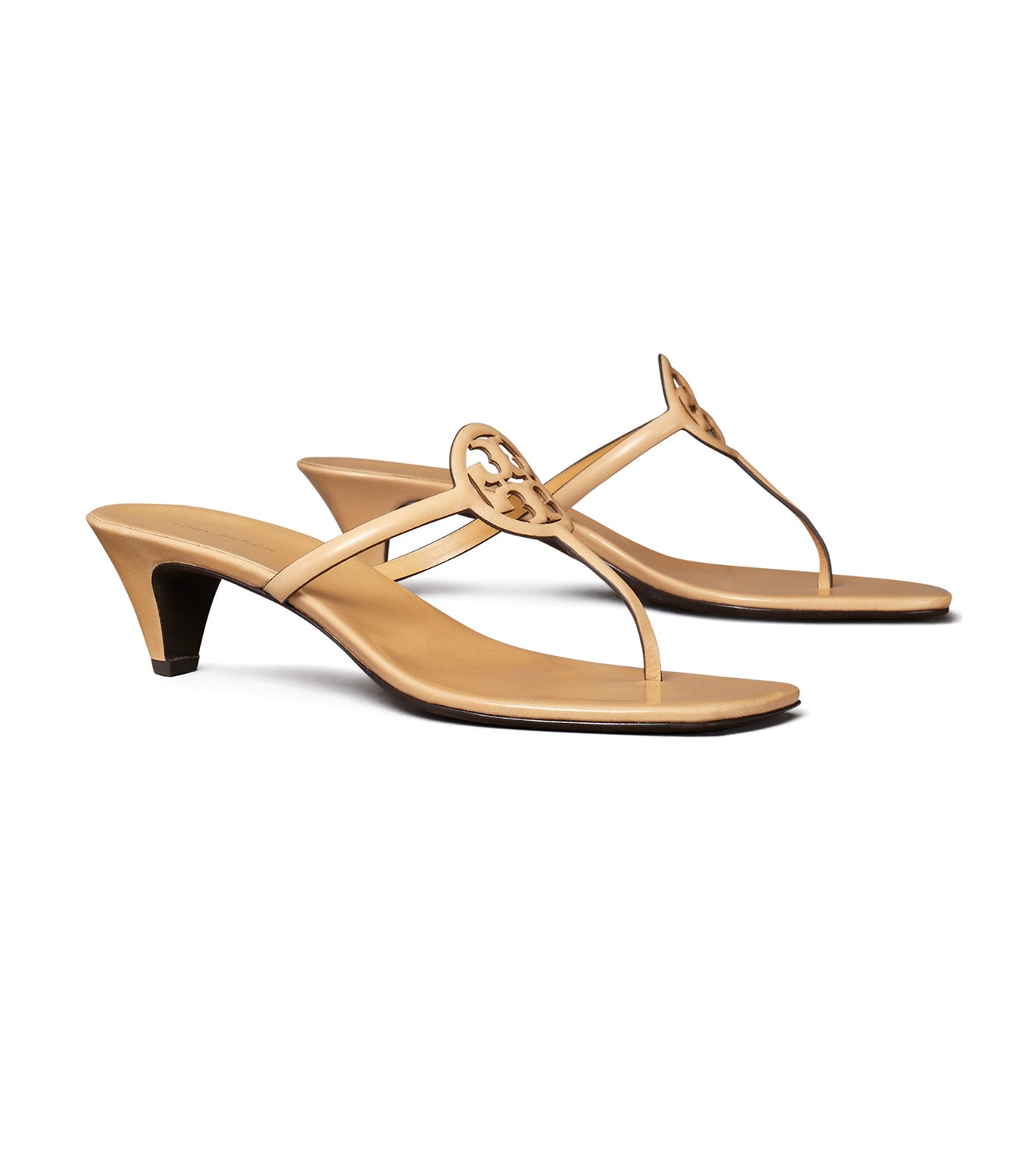 Tory Burch Miller Capri Kitten Heel Honeycomb Tan