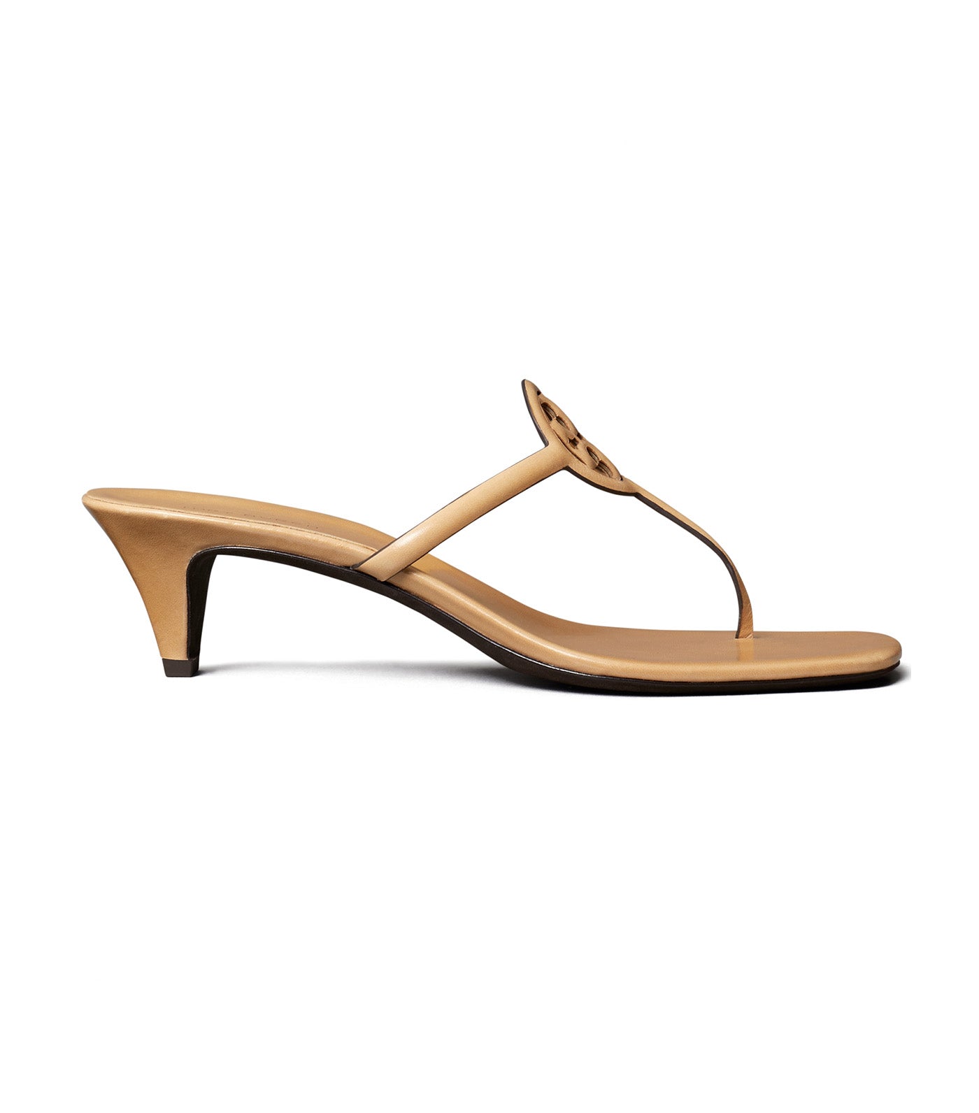 Tory Burch Miller Capri Kitten Heel Honeycomb Tan