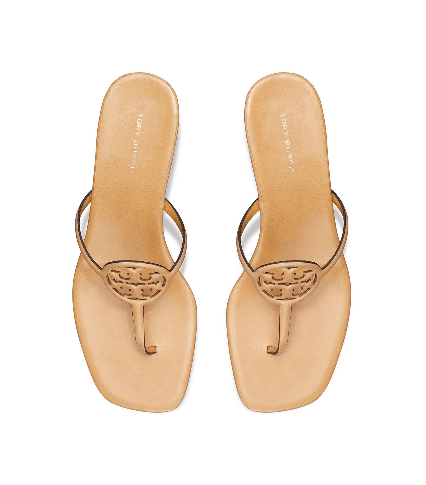 Tory Burch Miller Capri Kitten Heel Honeycomb Tan