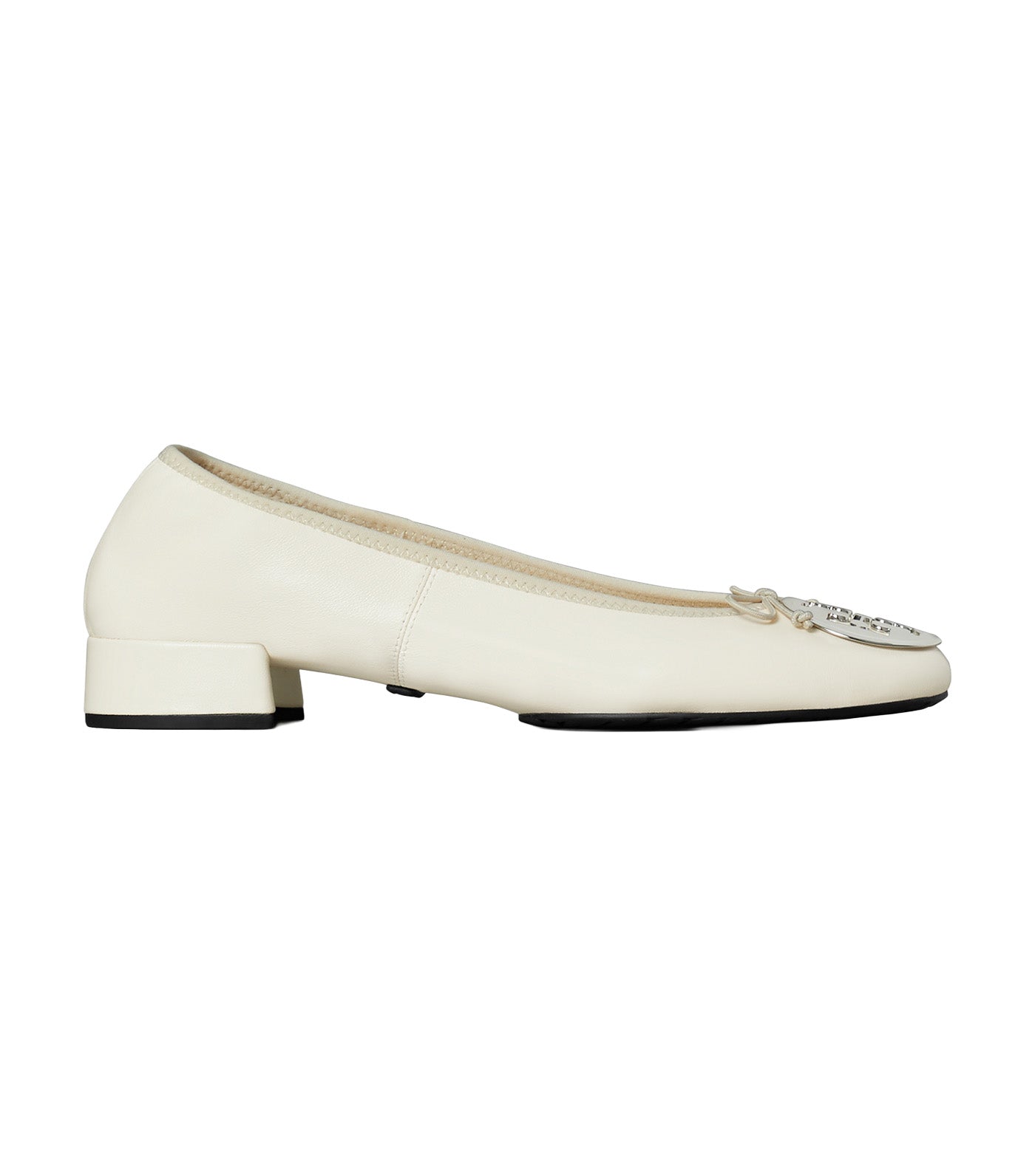 Tory Burch Reva Heeled Ballet Light Cream/Silver