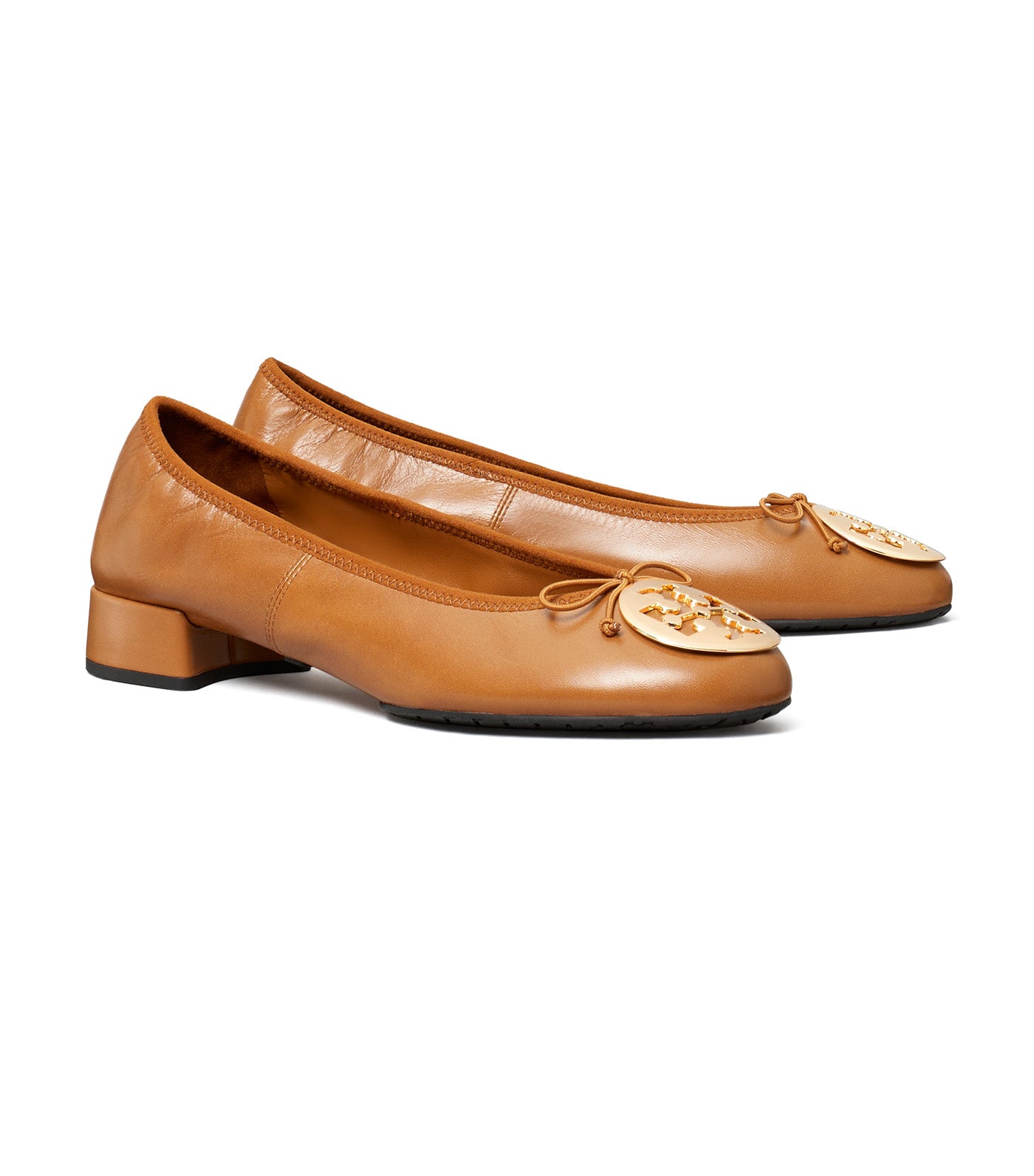 Tory Burch Reva Heeled Ballet Pecan Praline/Gold